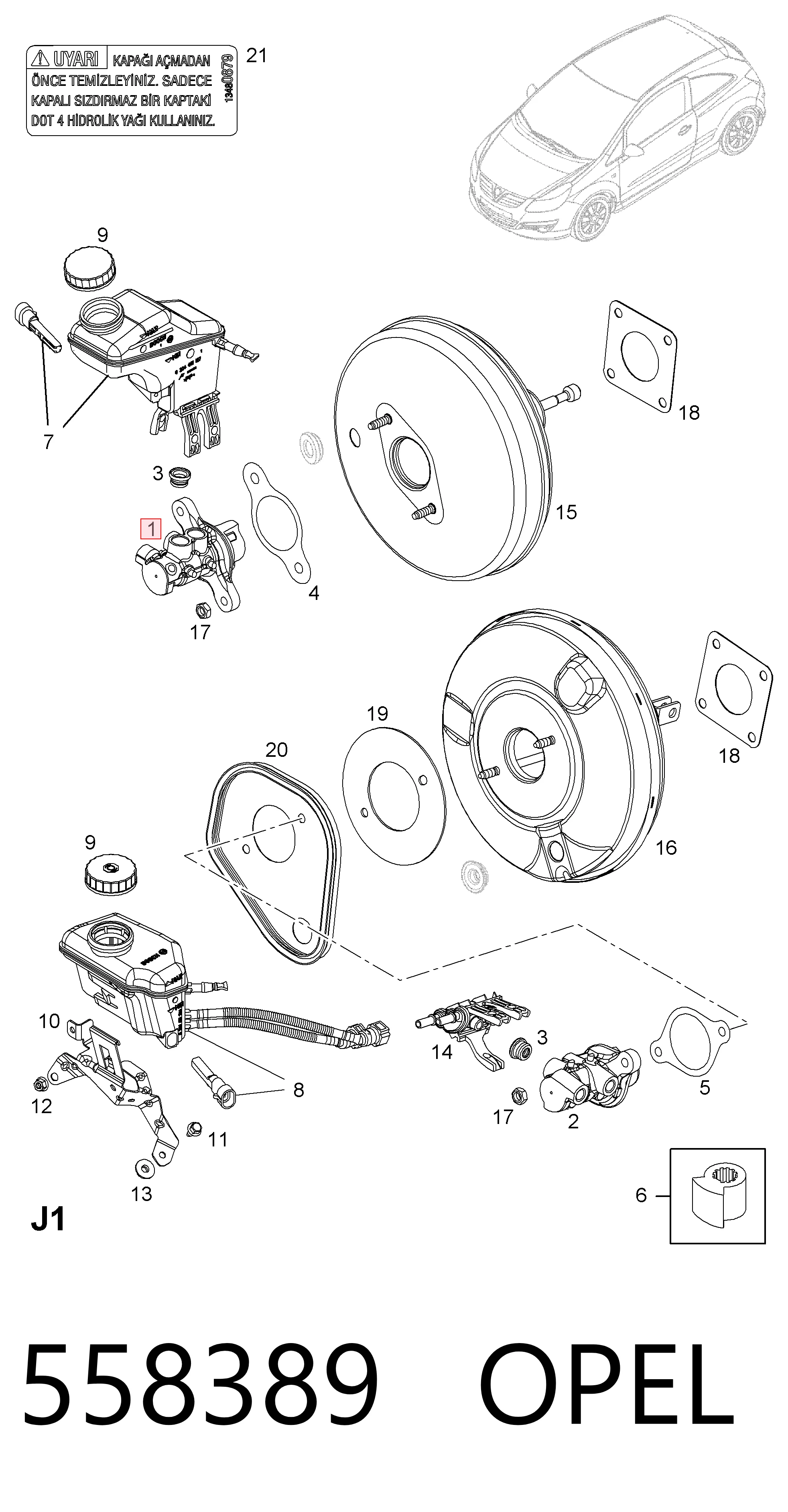 Główny cylinder hamulców Fiat Linea sedana (323) (2007 - 2026) cena, od 39,35 USD