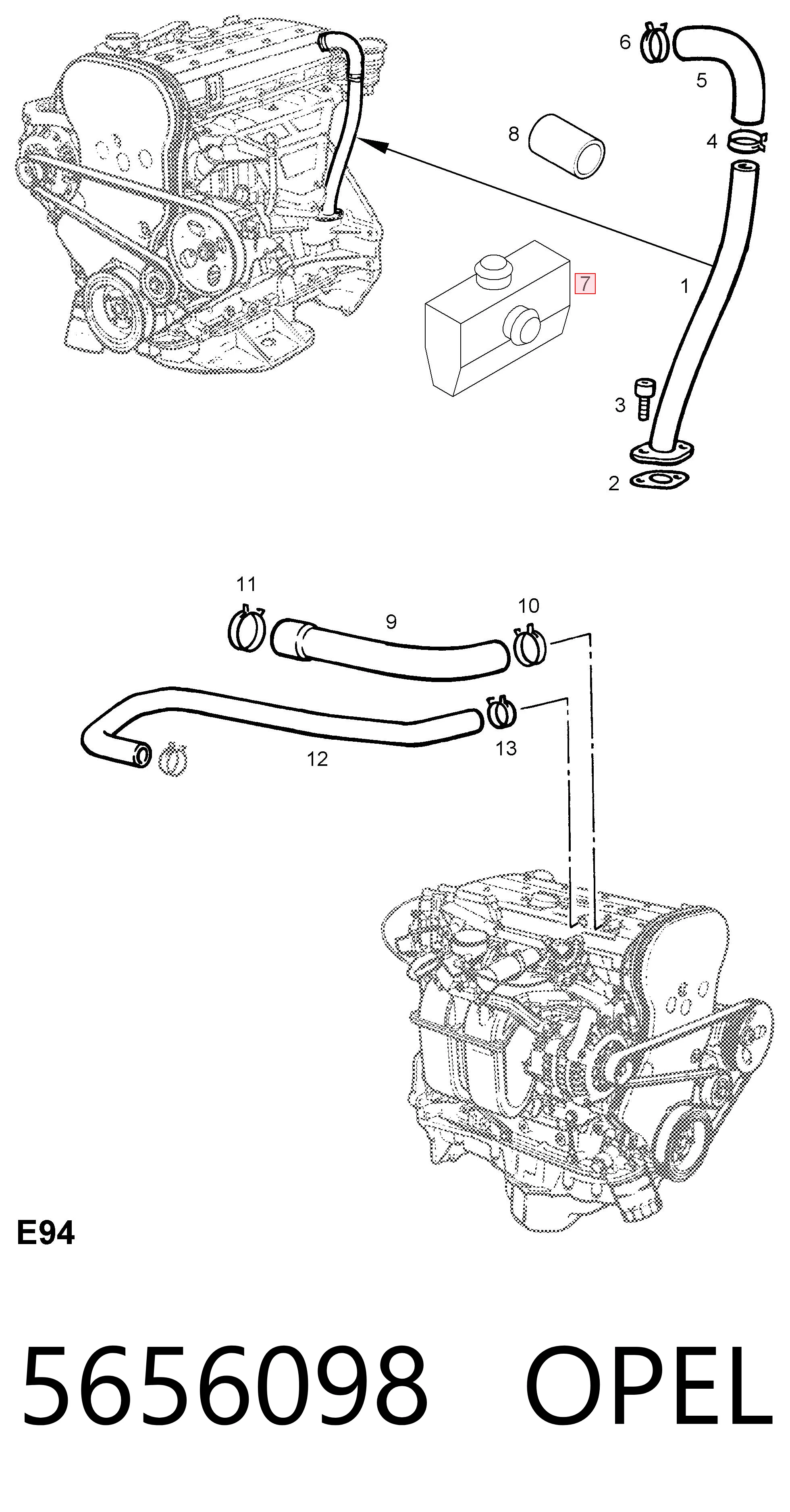 5656098 Opel Separator oleju układu wentylacji kadłuda (bloku silnika)