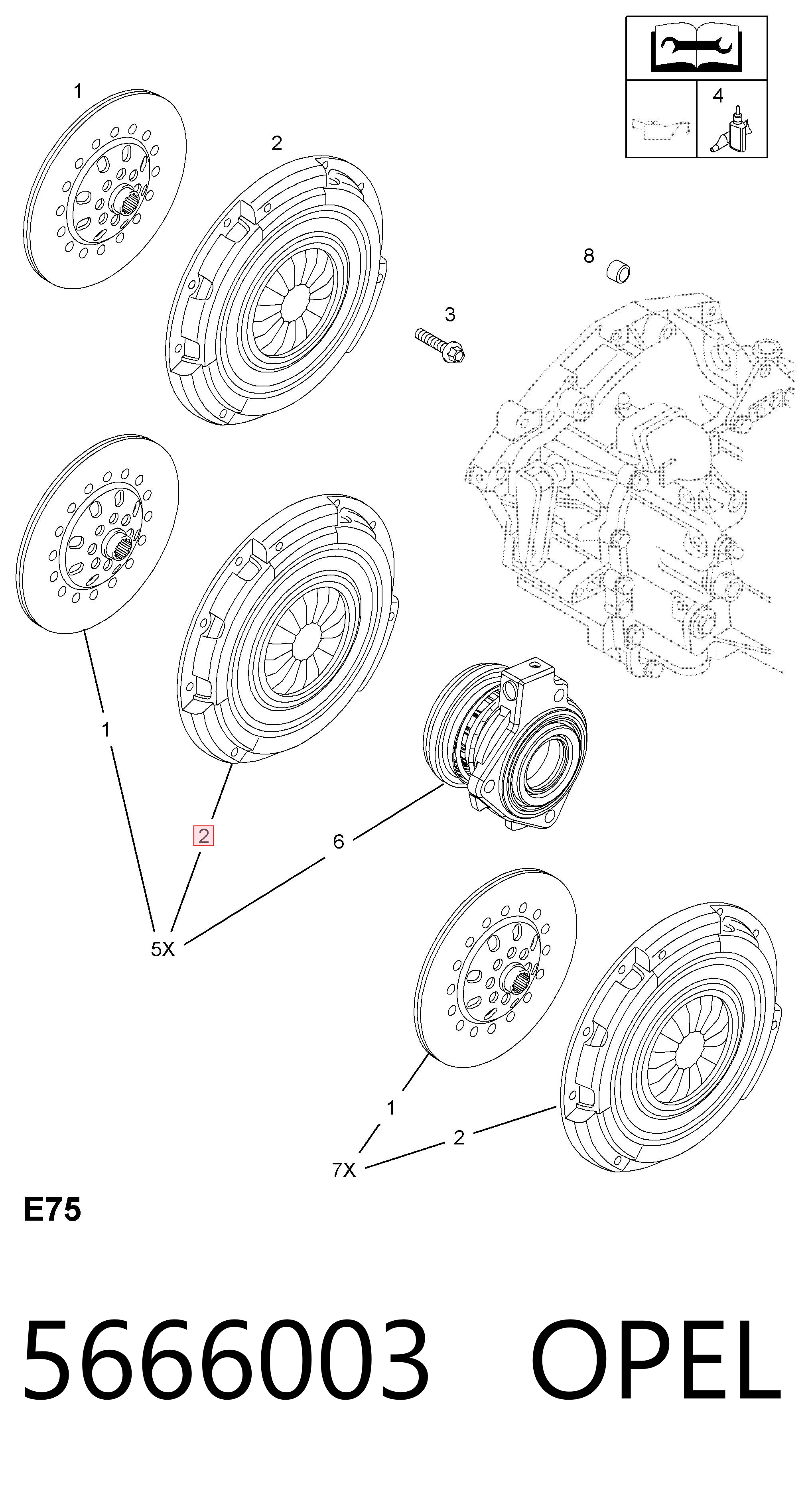  Zestaw sprzęgła (3 części) Saab 9-5 