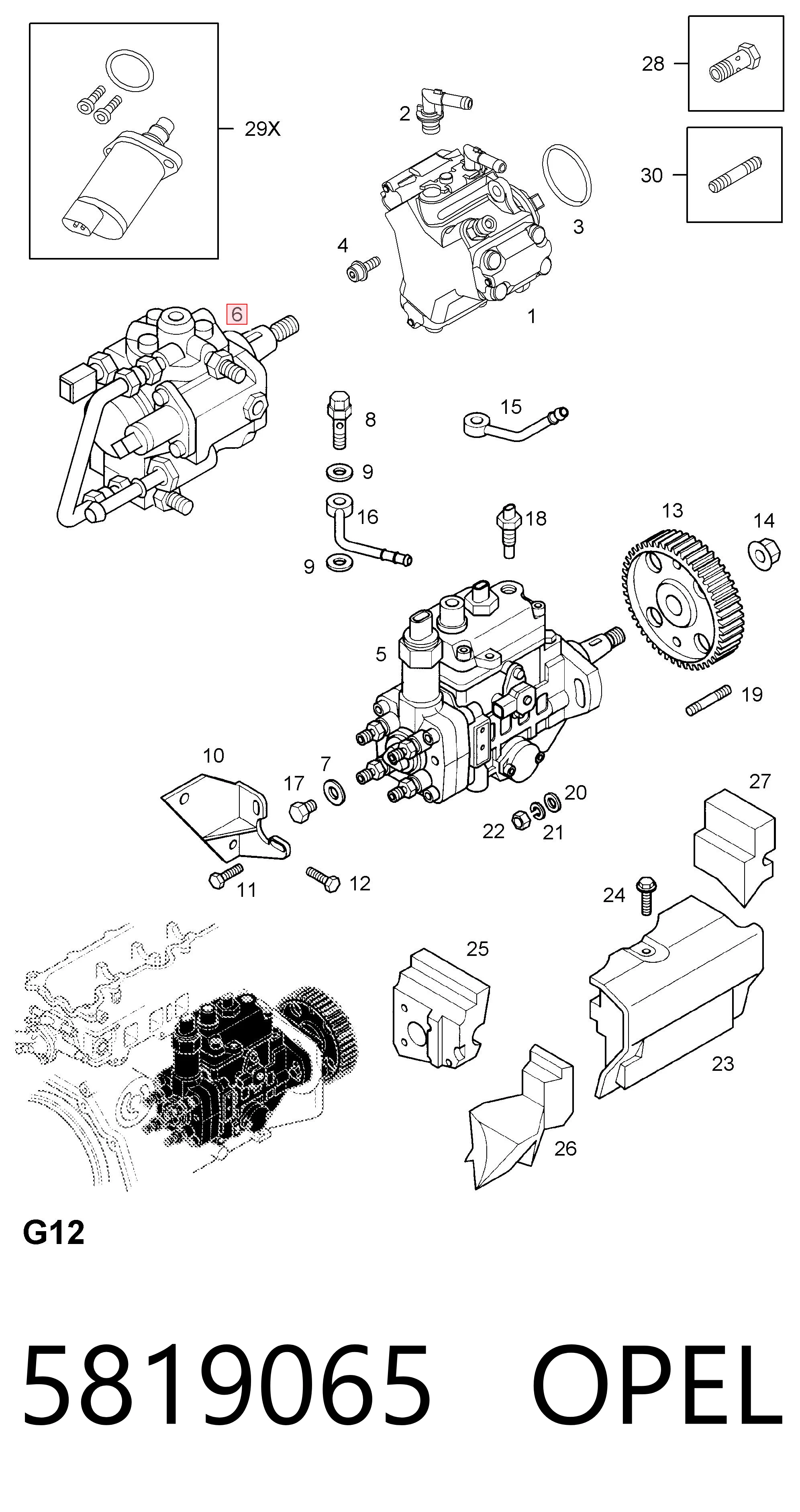 5819065 Opel Pompa wtryskowa wysokiego ciśnienia