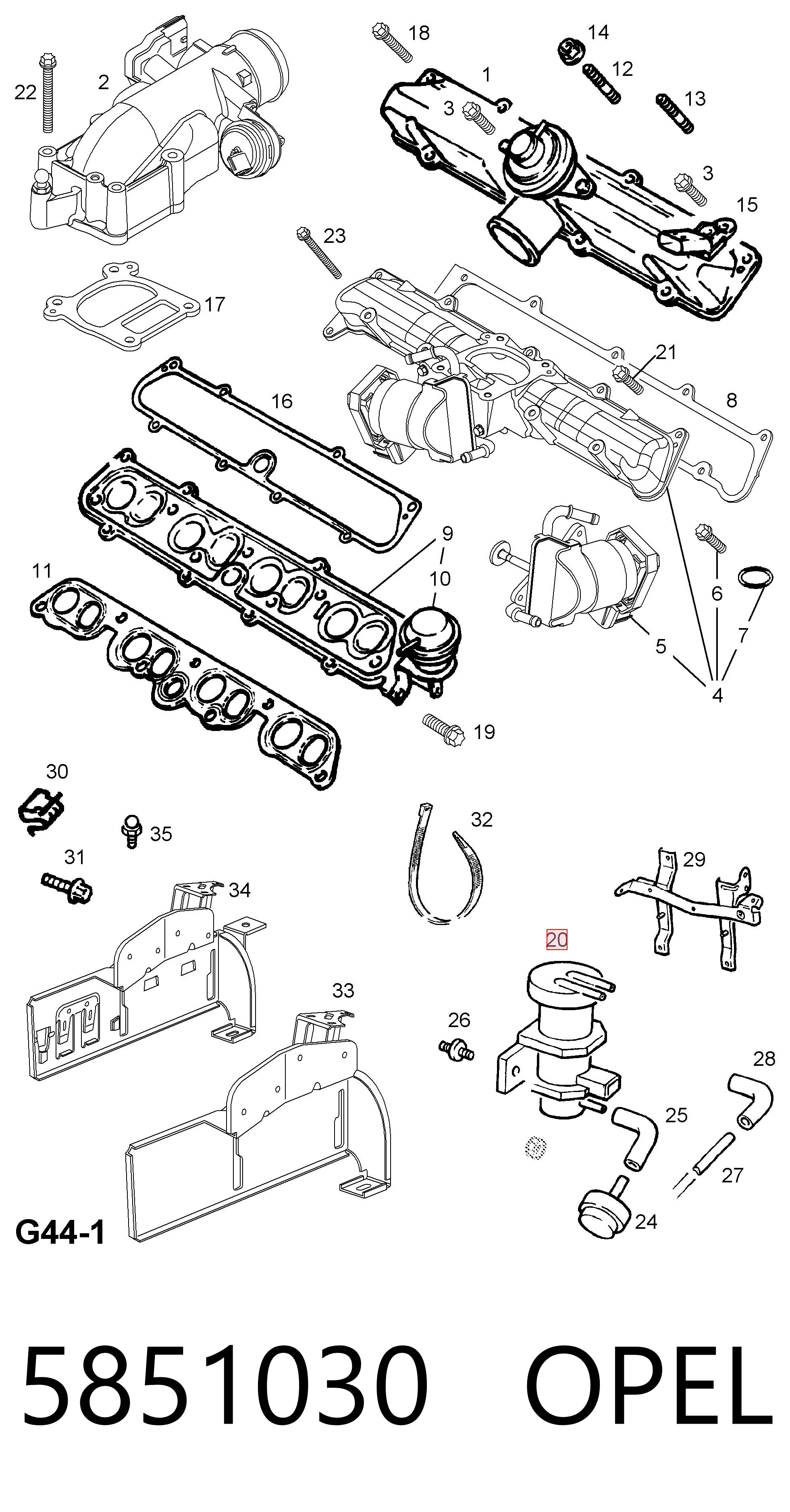 5851030 Opel Przetwornik ciśnienia (solenoid) doładowania