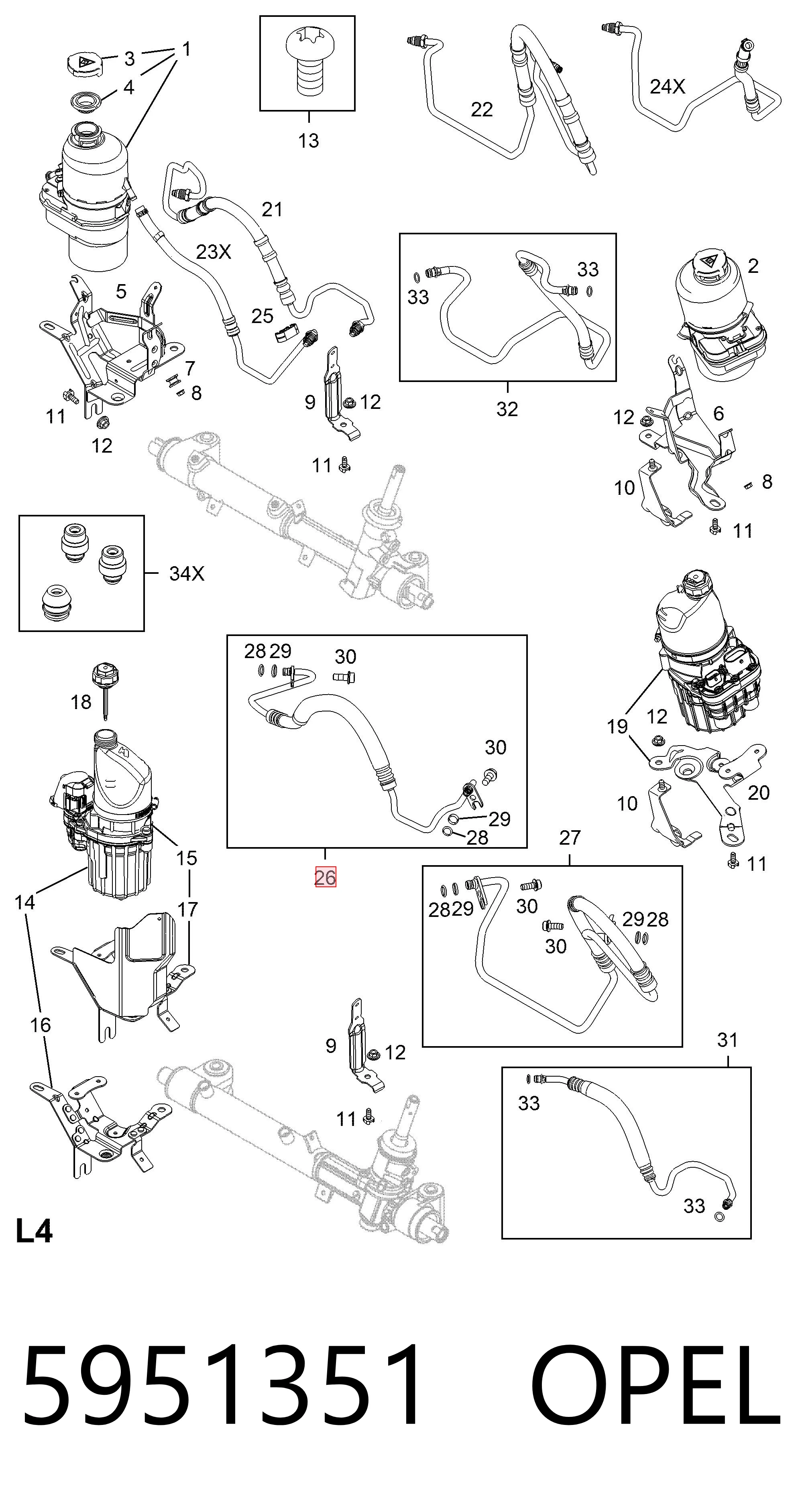 Przewód hydraulicznego układu wspomagania wysokiego ciśnienia, od pompy do maglownicy (mechanizmu) do Opel Zafira B A05