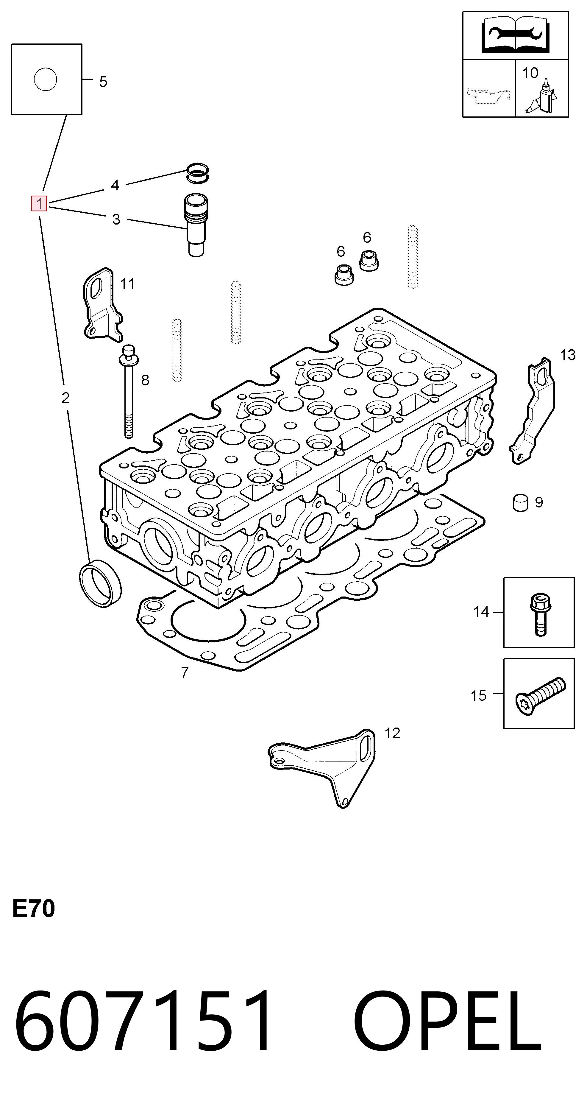 Głowica cylindrów do Opel Astra G F48, F08