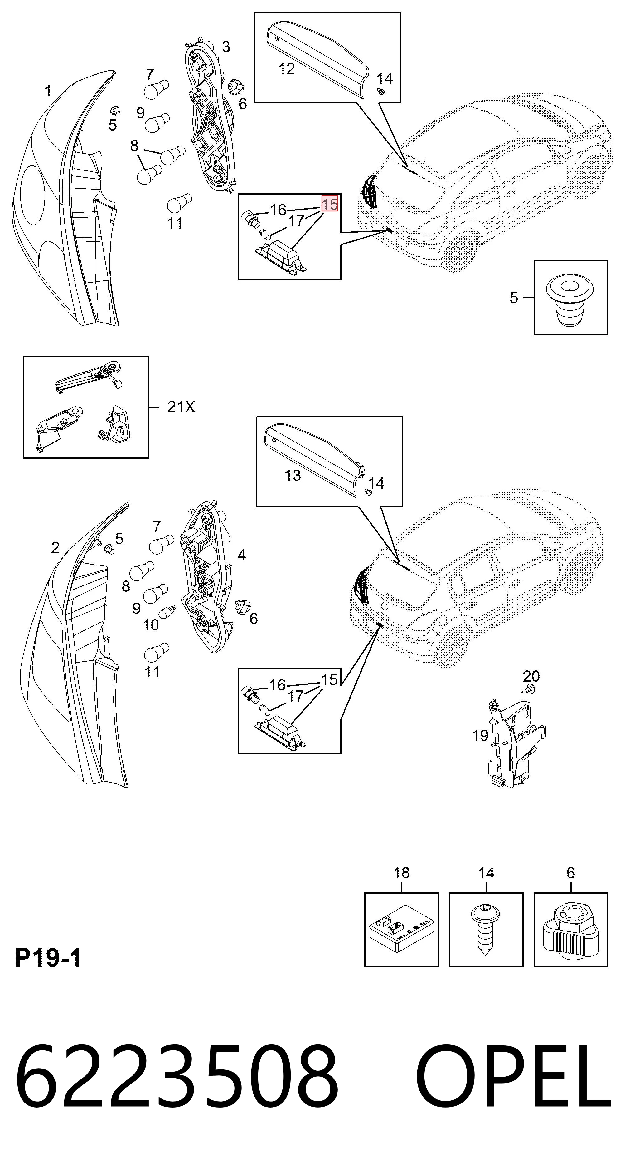  Lampa oświetlenia tylnej tablicy rejestracyjnej Opel Astra 