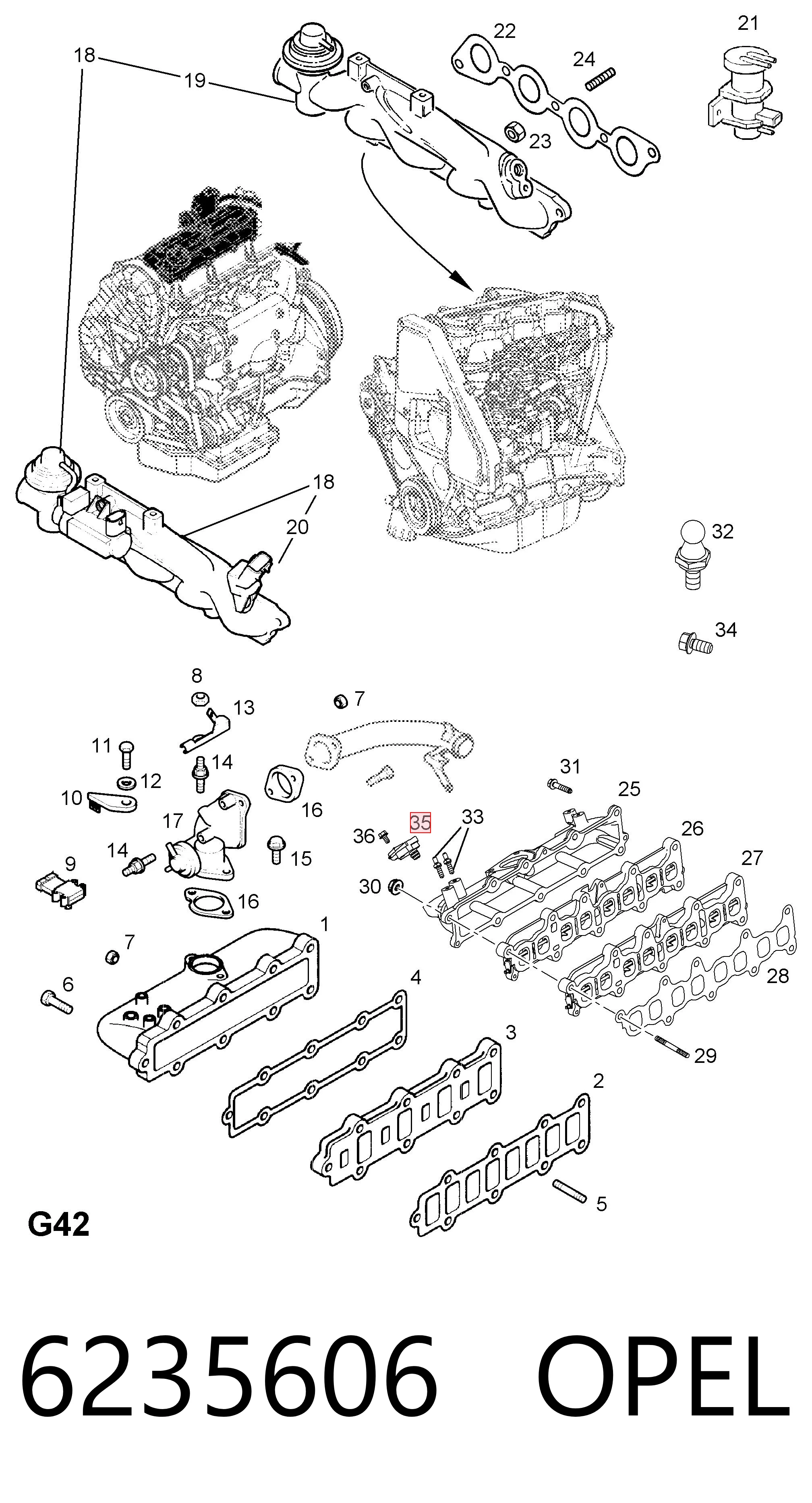 6235606 Opel Czujnik ciśnienia w kolektorze ssącym, MAP