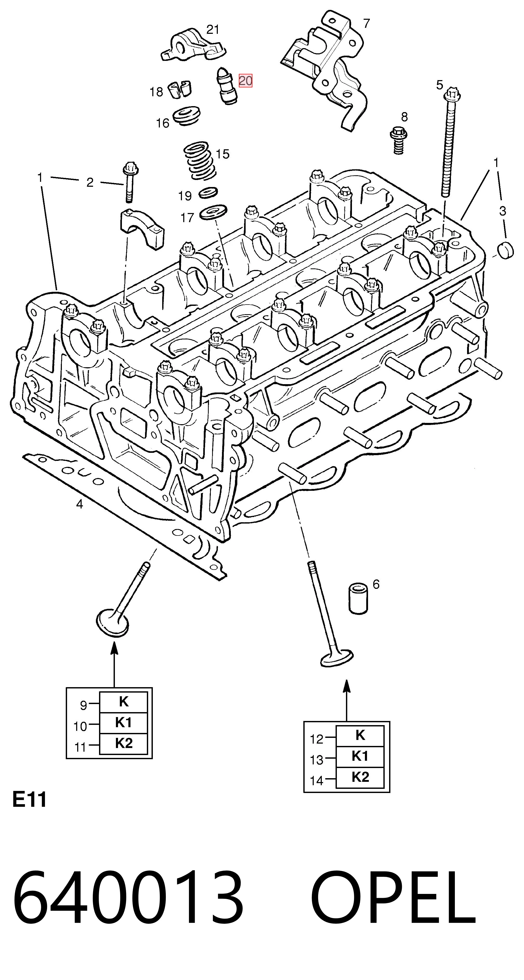 640013 Opel Kompensator hydrauliczny (popychacz hydrauliczny), popychacz zaworu