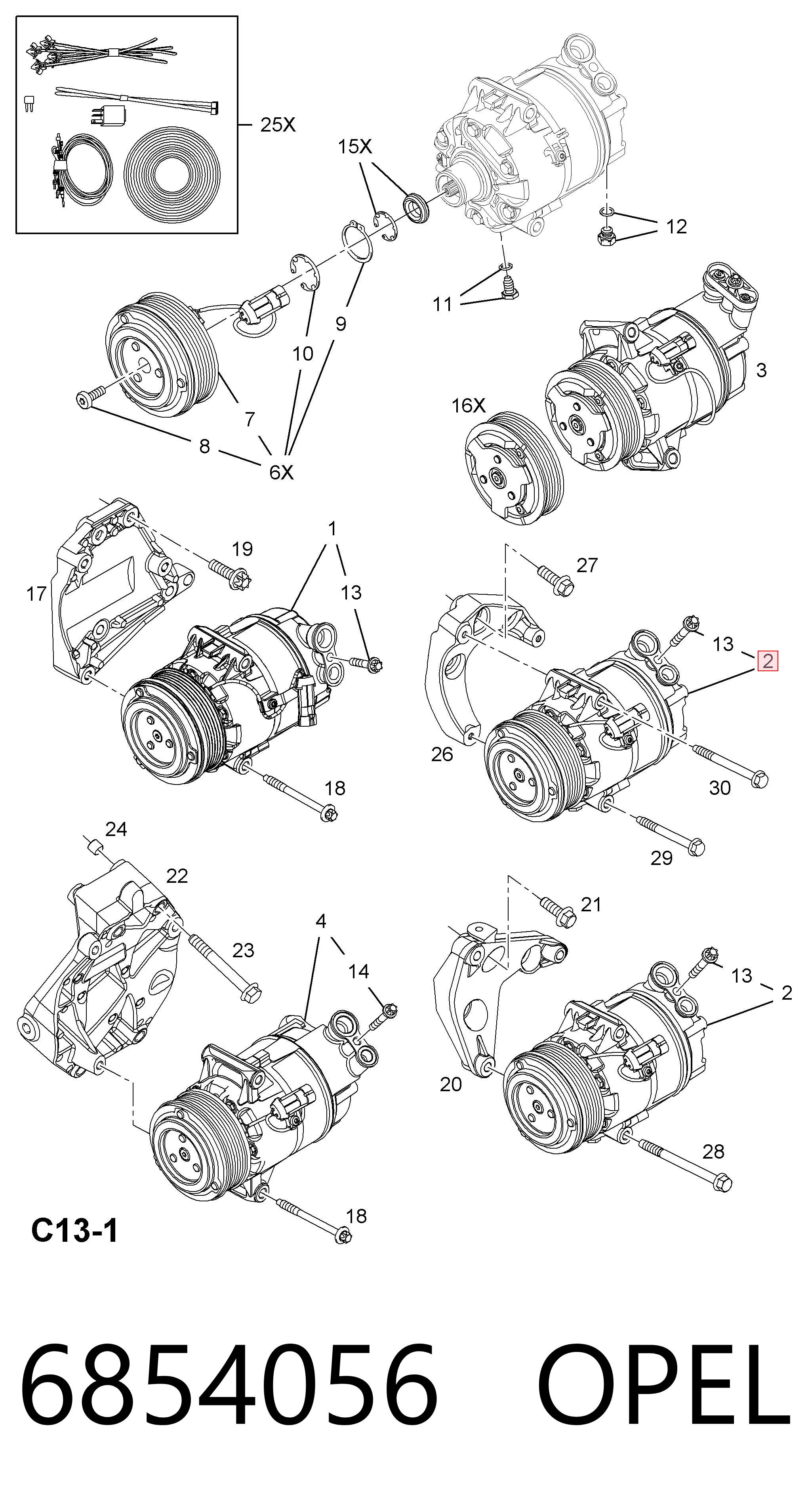 6854056 Opel Sprężarka klimatyzacji