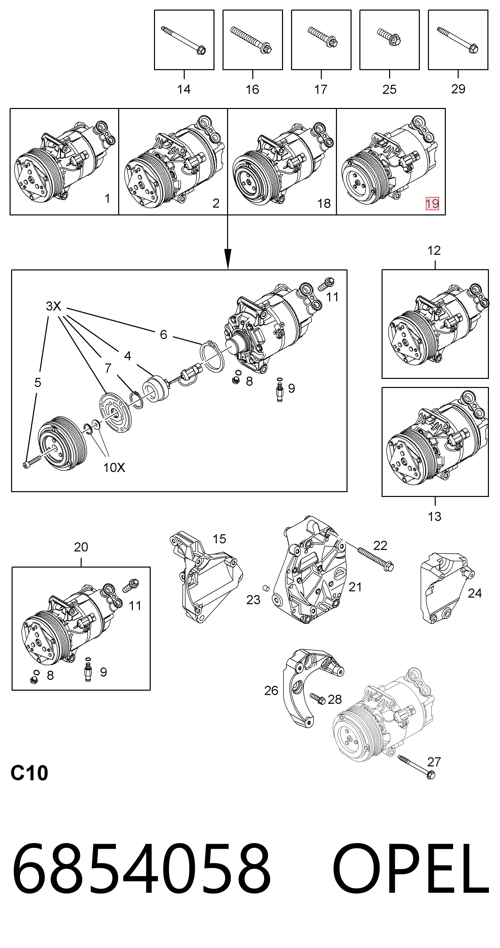 6854058 Opel Sprężarka klimatyzacji