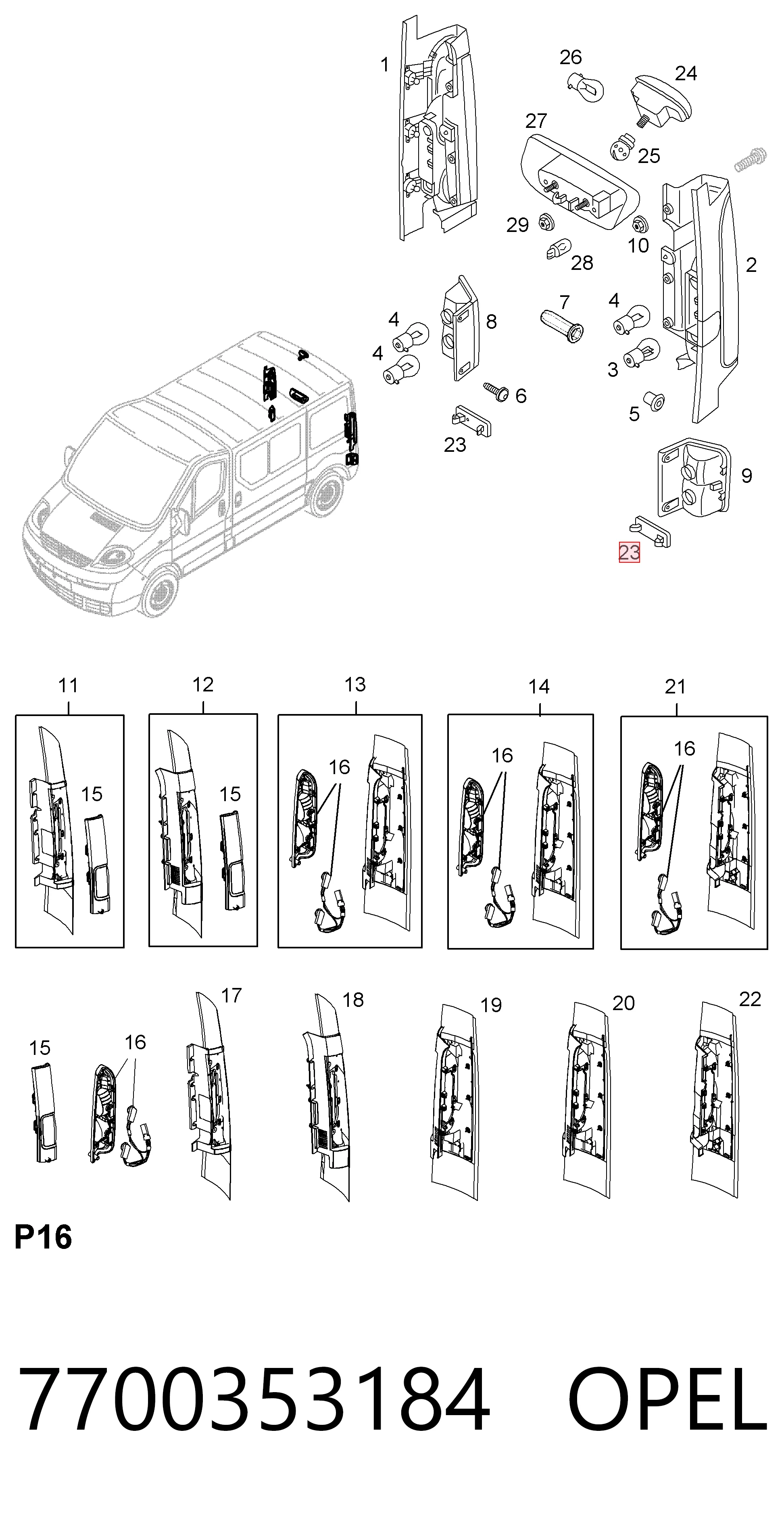 9160858 General Motors Lampa odblaskowa zderzaka tylnego