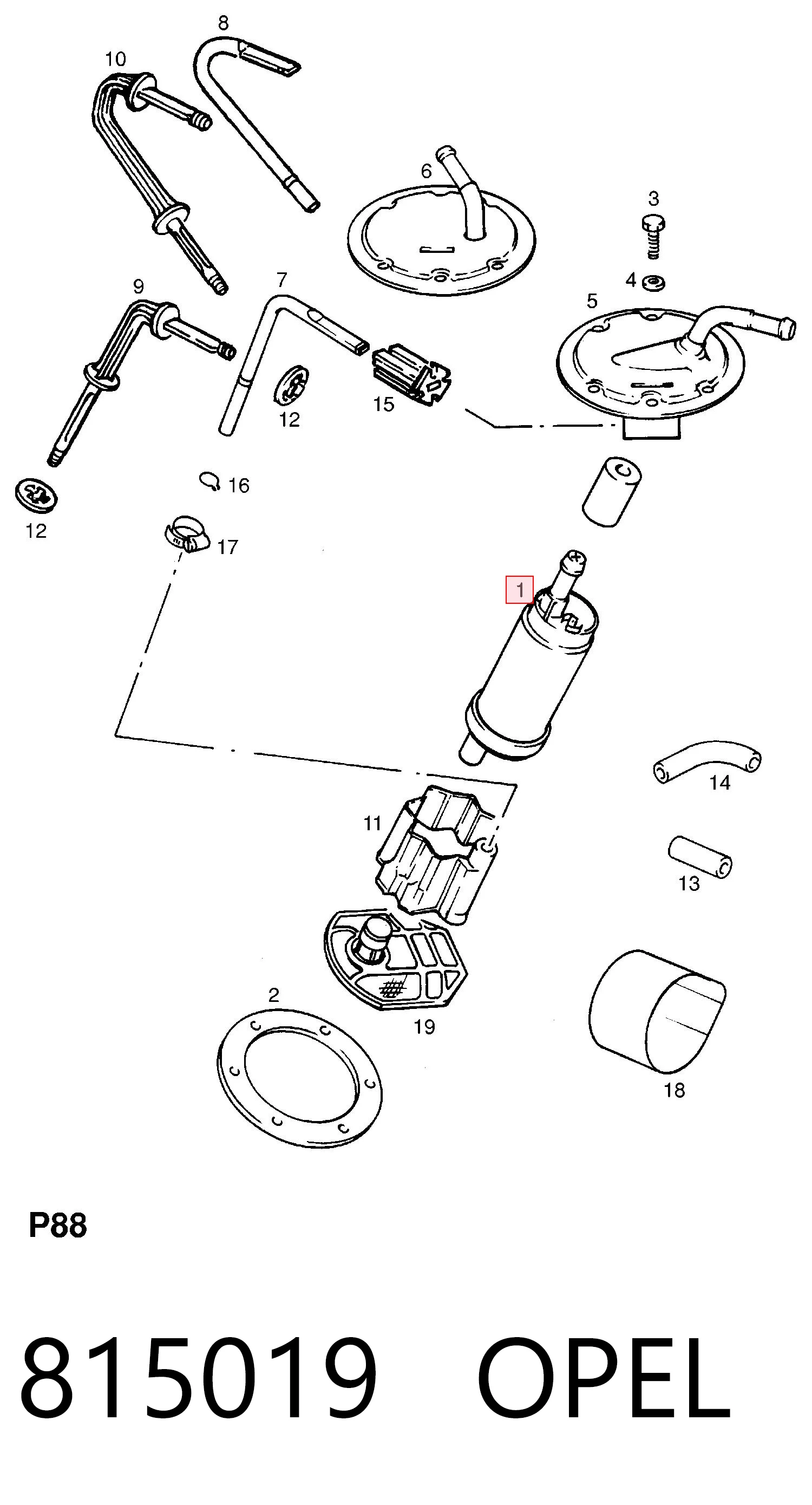 815019 Opel Pompa paliwa elektryczna zanurzeniowa