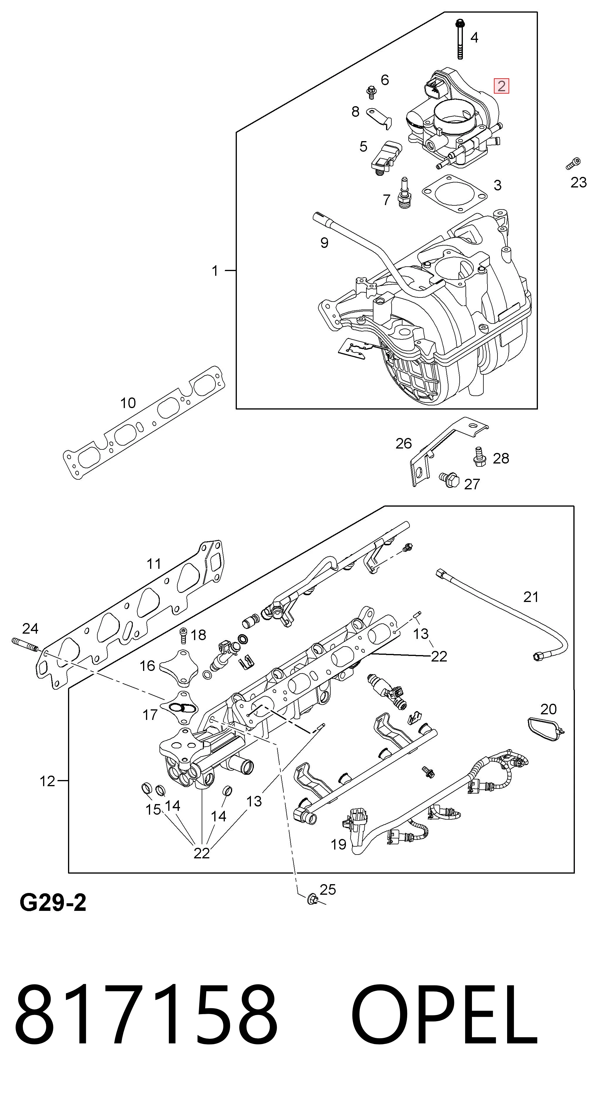 817158 Opel Przepustnica, komplet