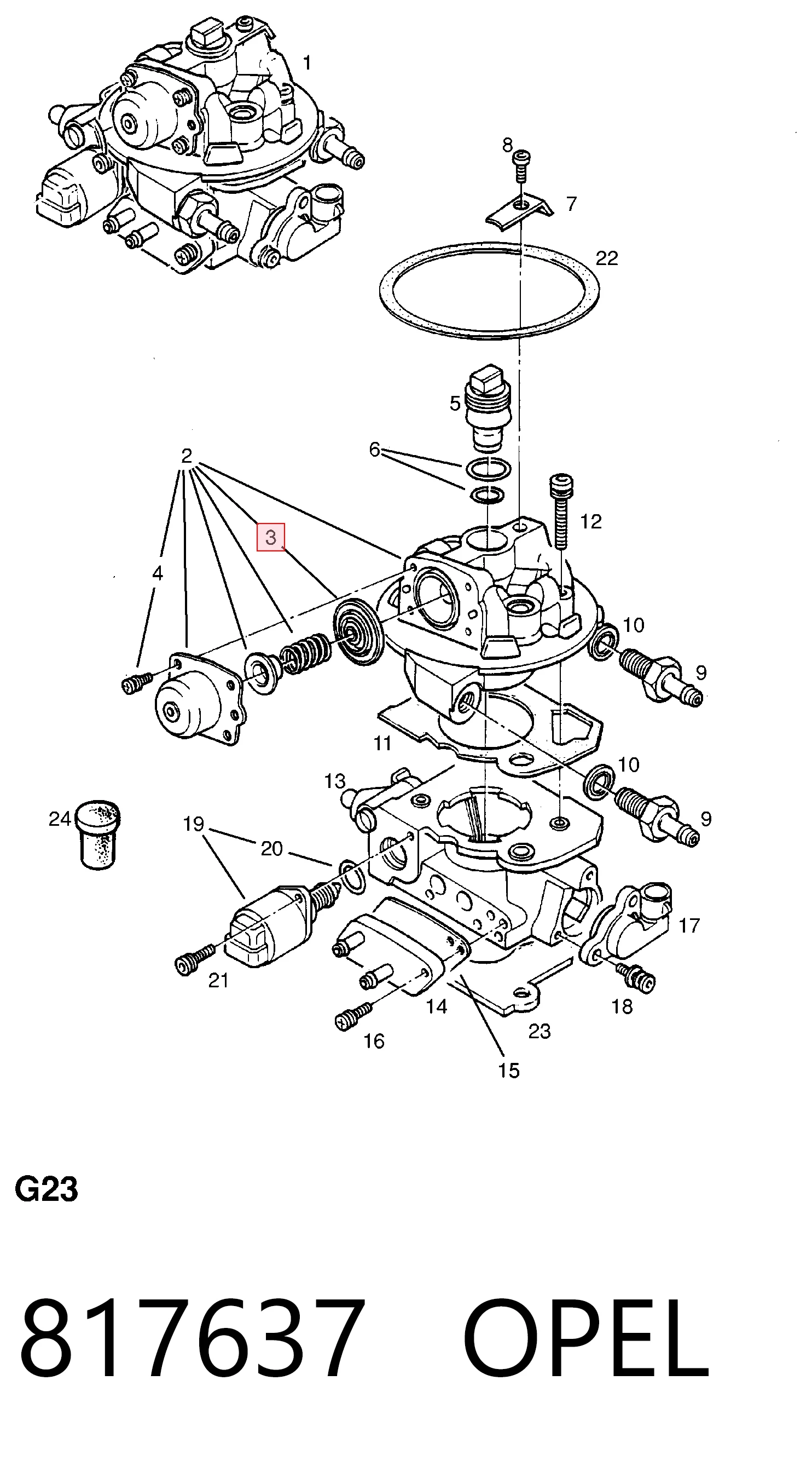 Regulator ciśnienia paliwa w listwie paliwowej do Opel Ascona C 84, 89