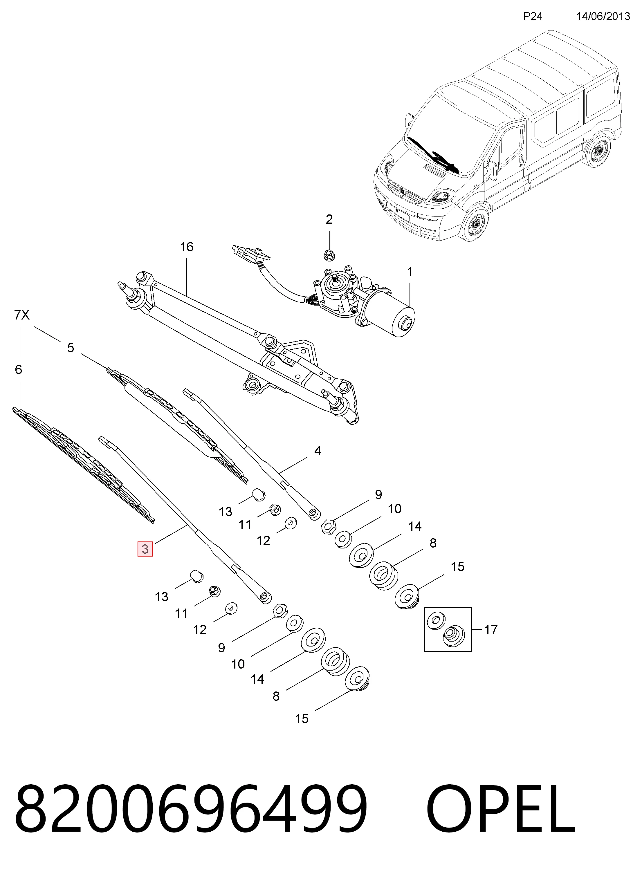 Ramię wycieraczki szyby przedniej Renault Trafic II awangarda (FL) (2001 - 2014) cena, od 37,52 USD