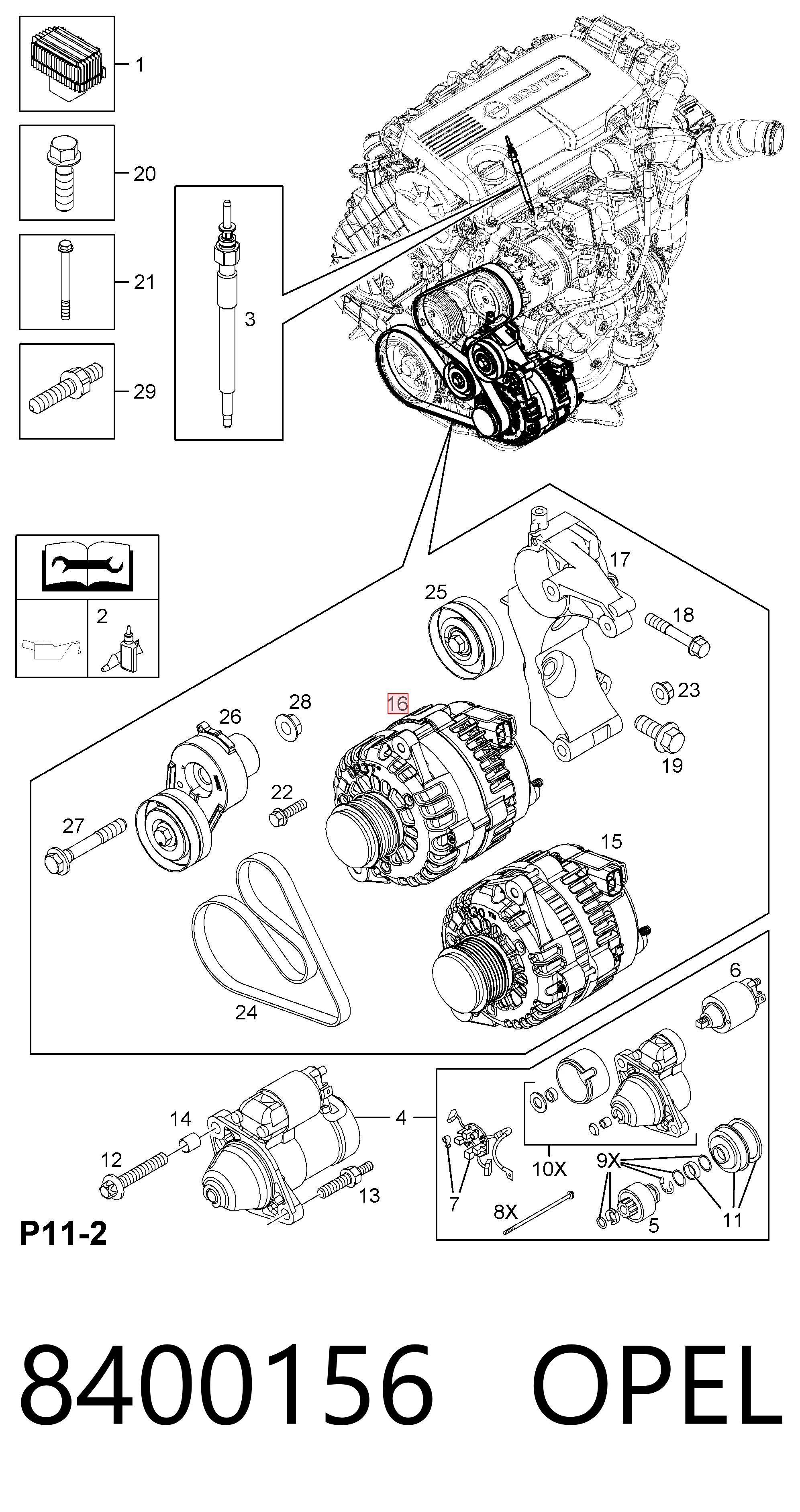 8400156 Opel Alternator