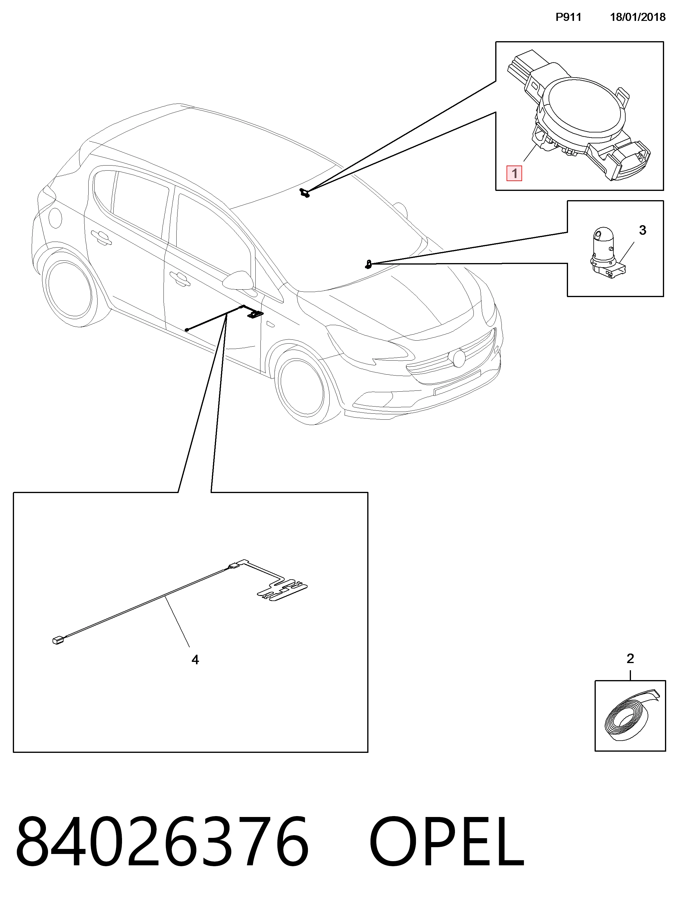 Czujnik deszczu do Opel Corsa E X15
