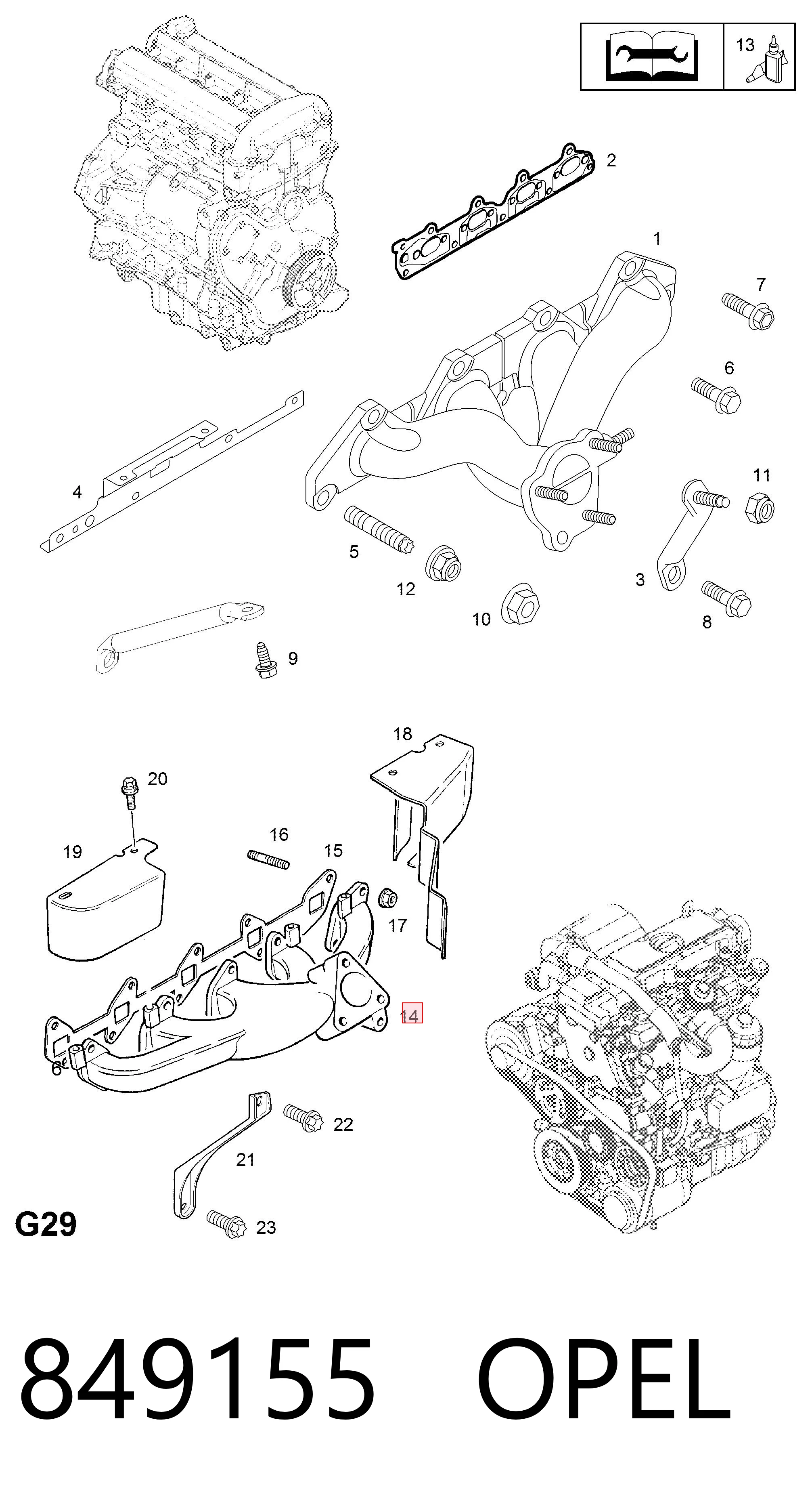 Kolektor wydechowy Opel Vectra B sedana (36) (1995 - 2002) cena, od 69,81 USD