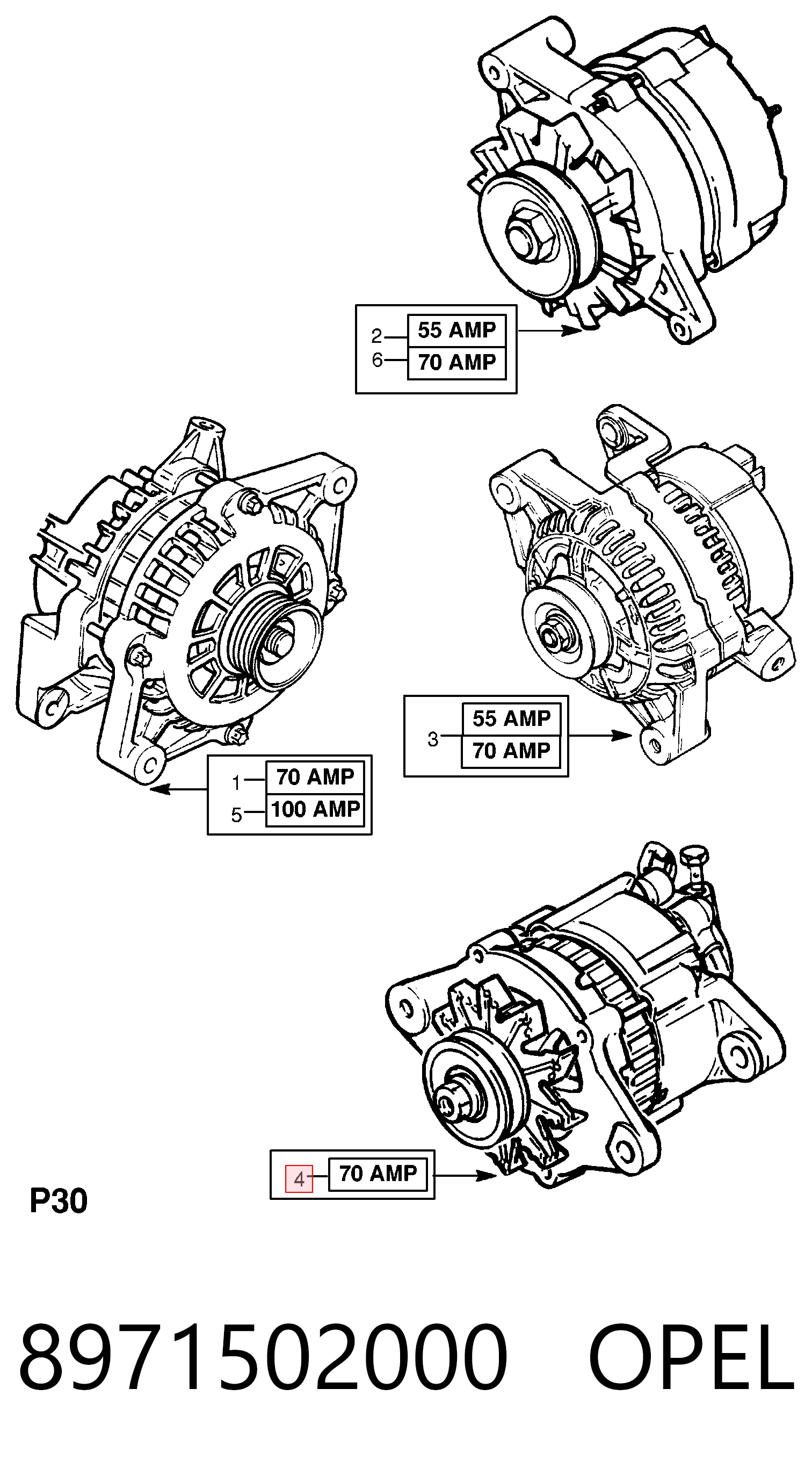 8971502000 Opel Alternator