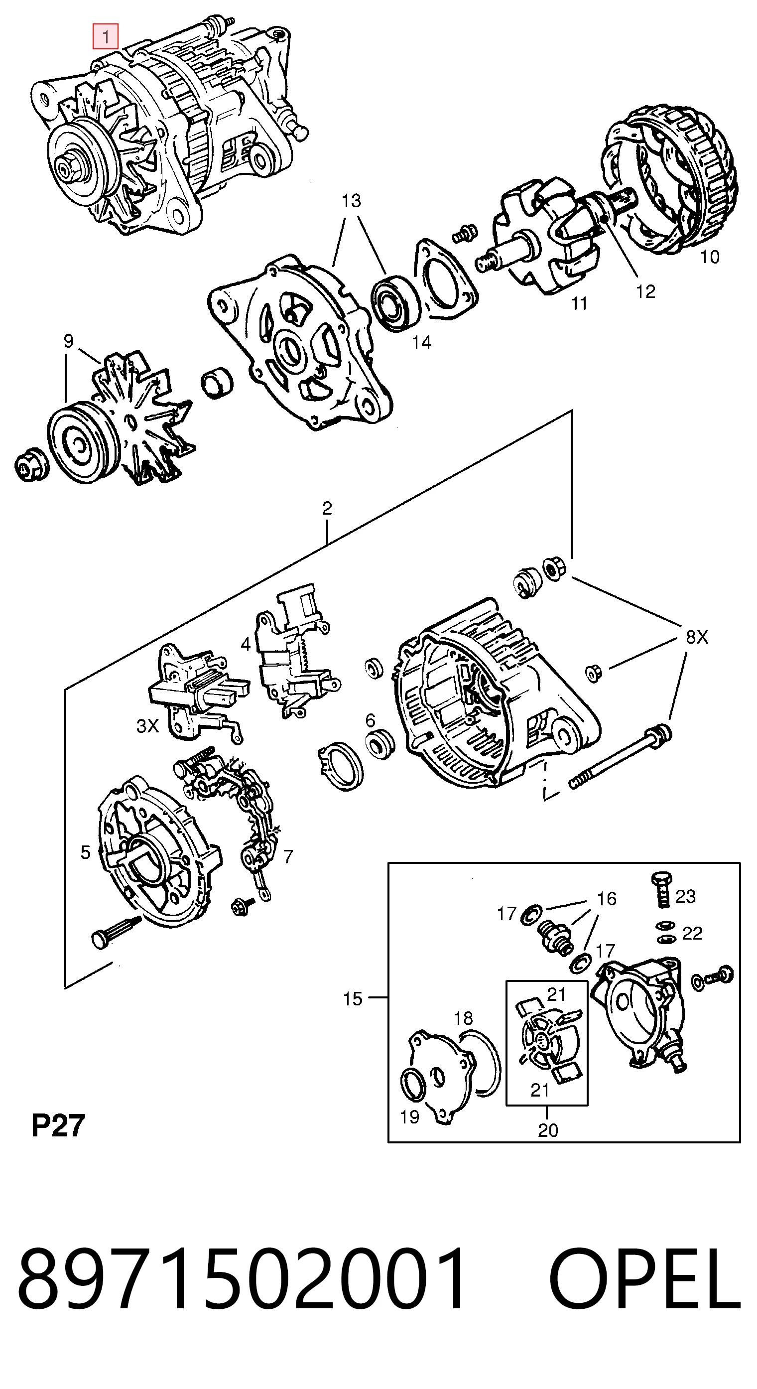 8971502001 Opel Alternator