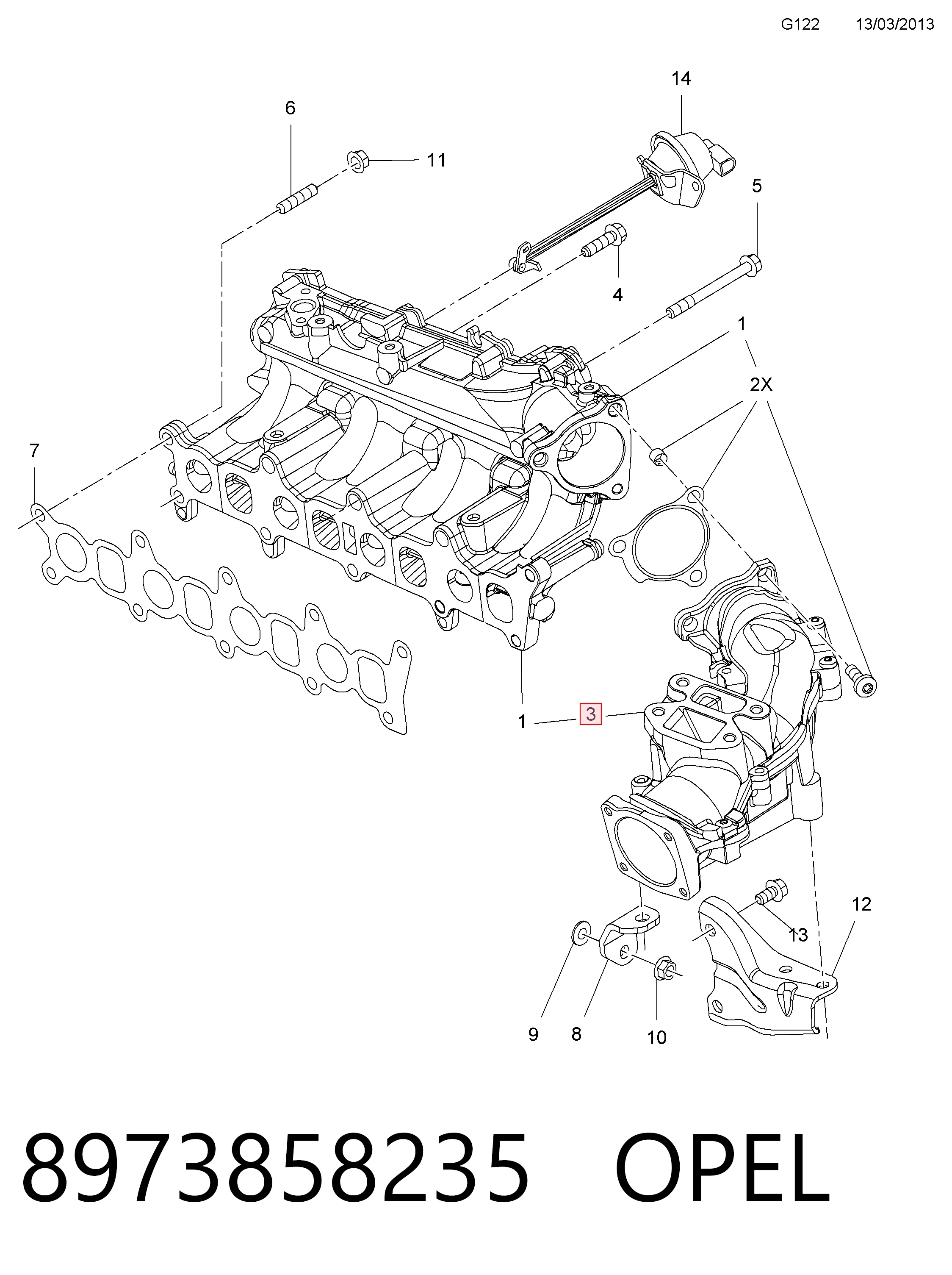 Kolektor ssący Opel Zafira B minivan (A05) (2005 - 2011) cena, od 88,53 USD