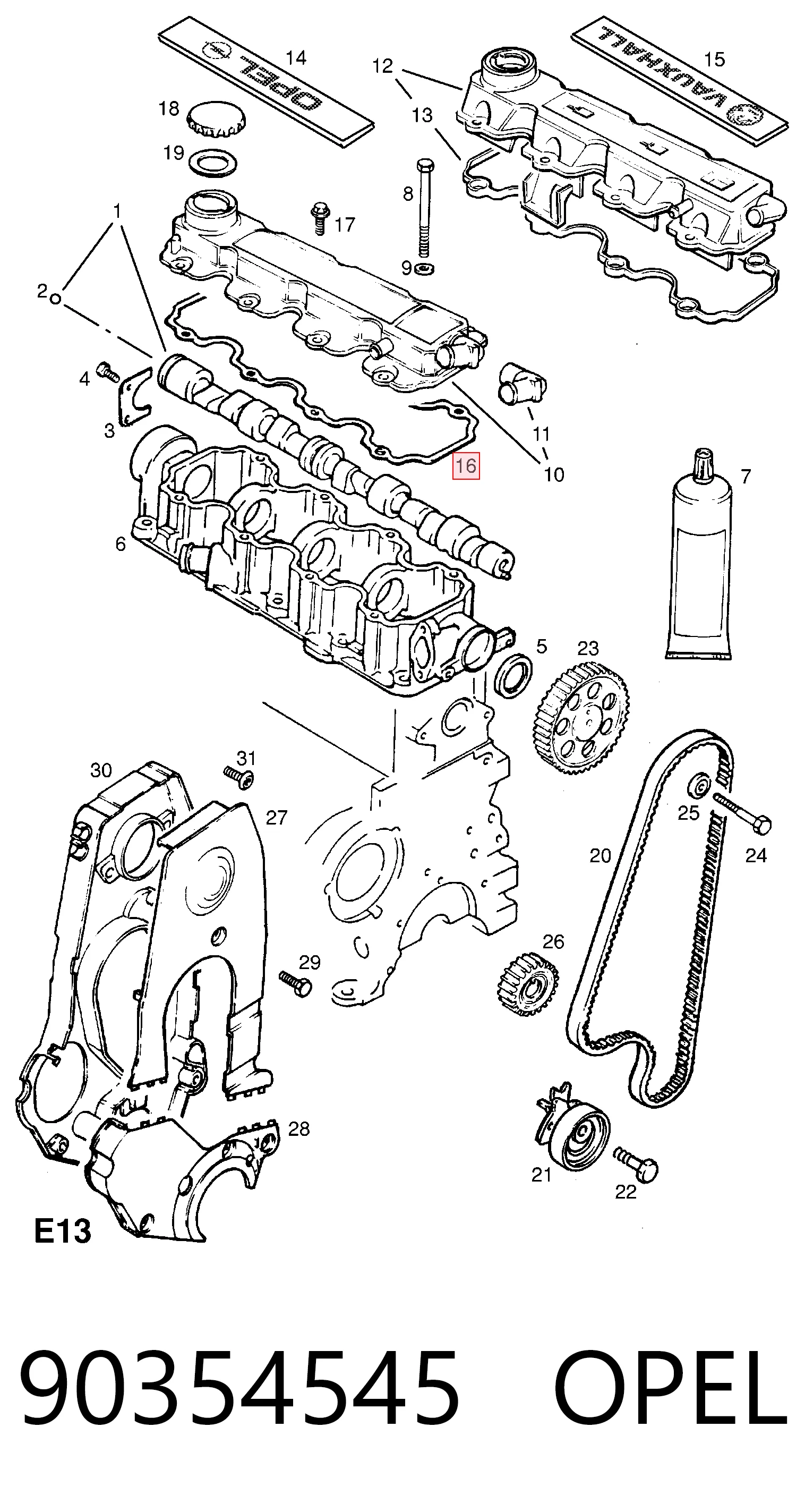 96144972 General Motors Uszczelka pokrywy zaworowej silnika