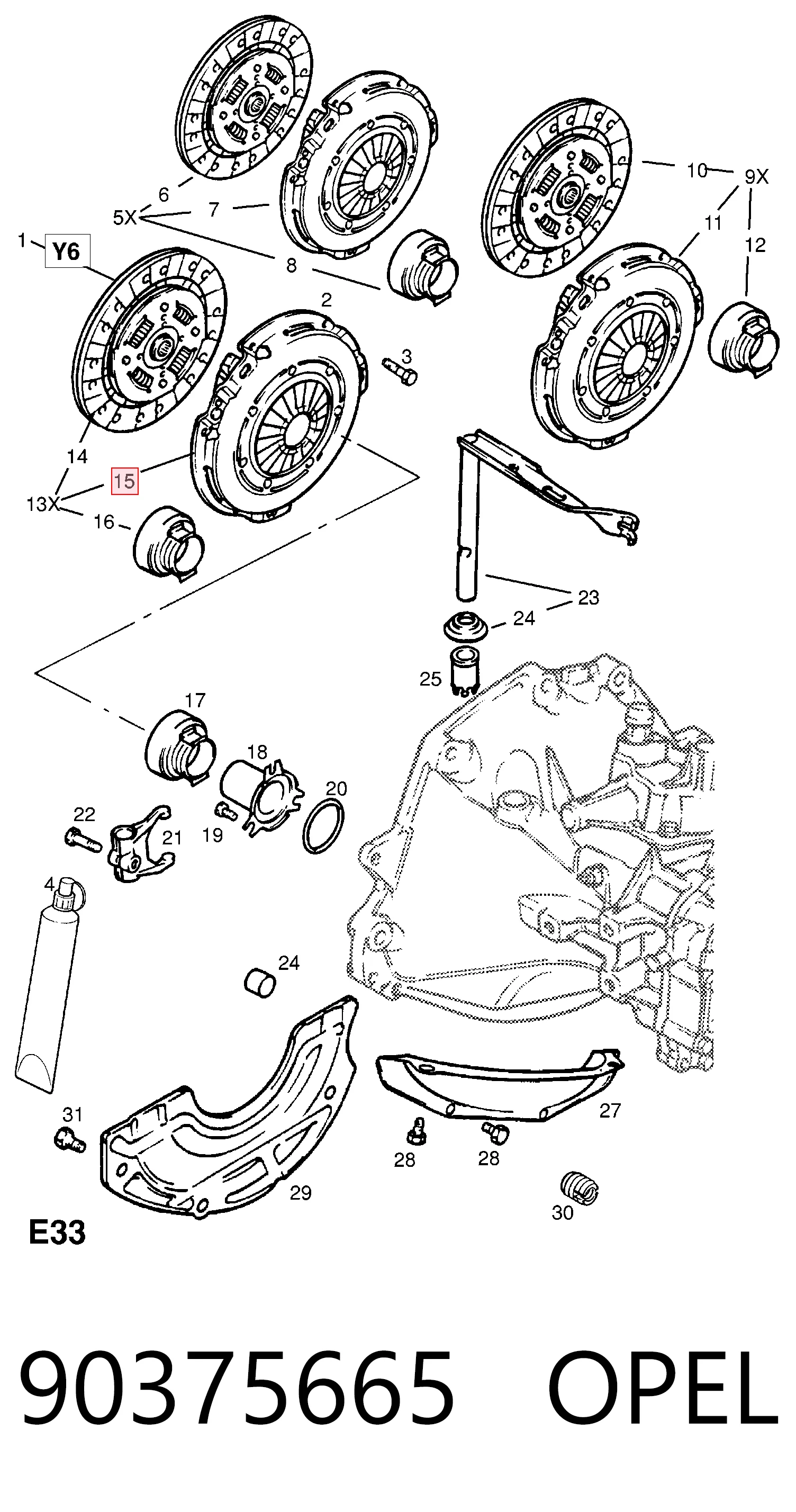 90375665 General Motors Docisk sprzęgła