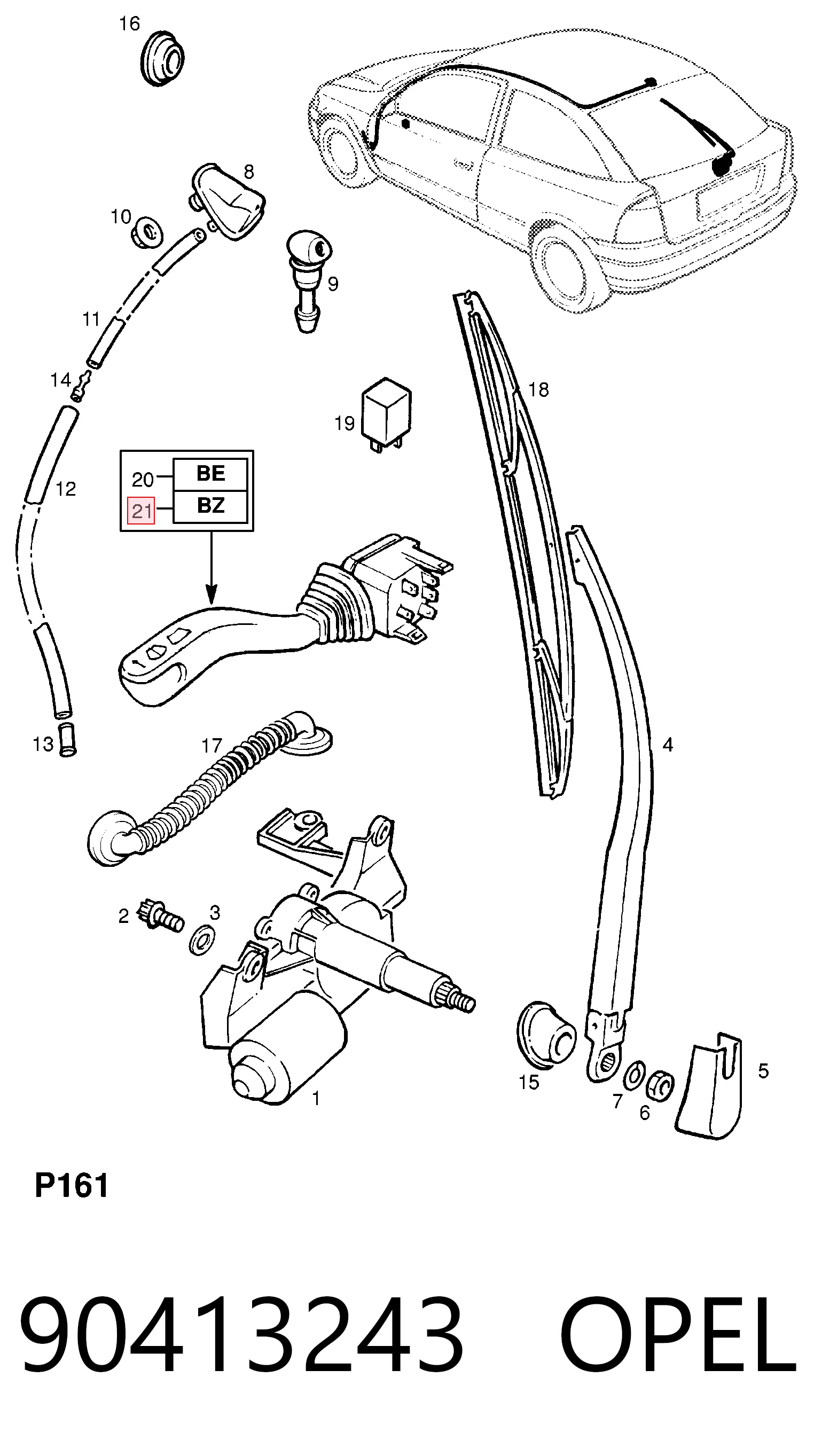 90413243 Opel Przełącznik zespolony prawy