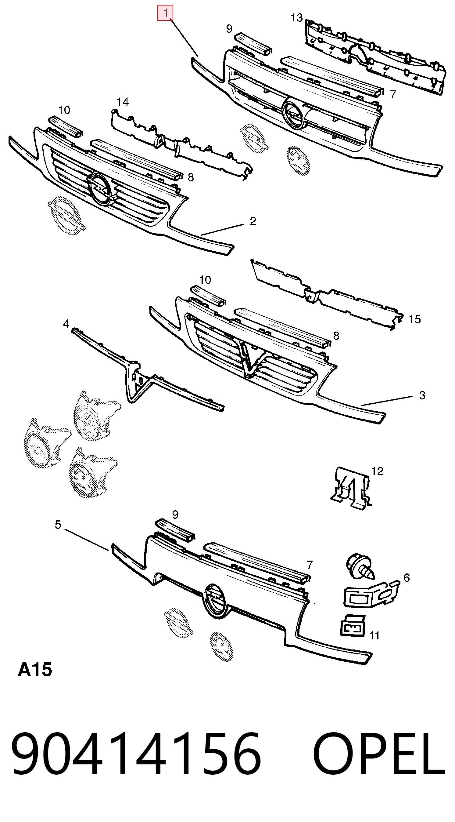 Atrapa chłodnicy do Opel Astra F 51, 52, F35, M35