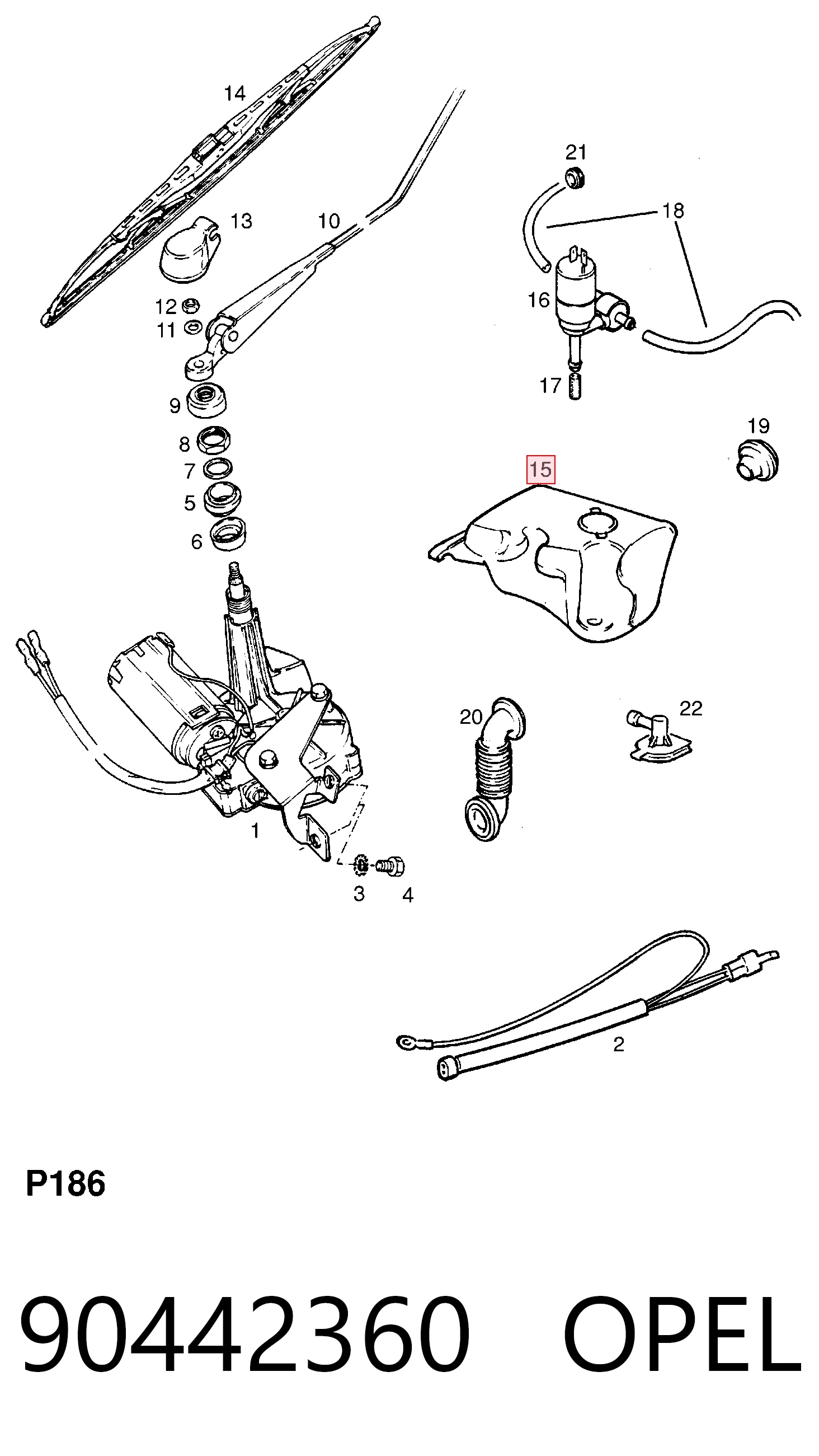 Zbiorniczek spryskiwacza szyb do Opel Astra F 51, 52, F35, M35