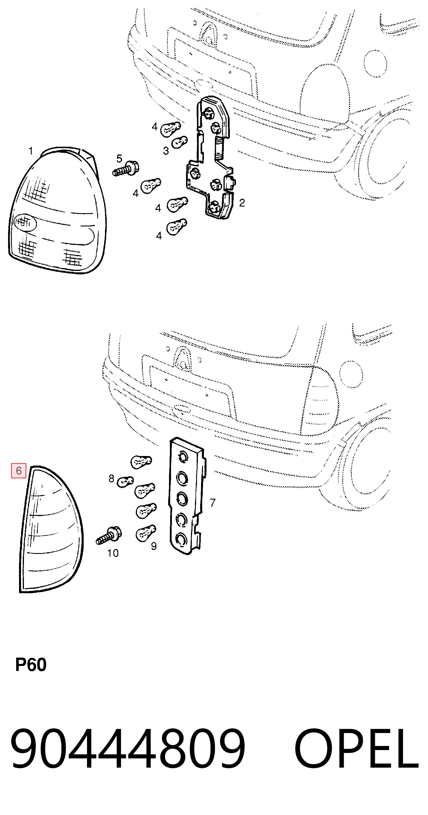 Lampa zespolona tylna lewa do Opel Corsa B S93