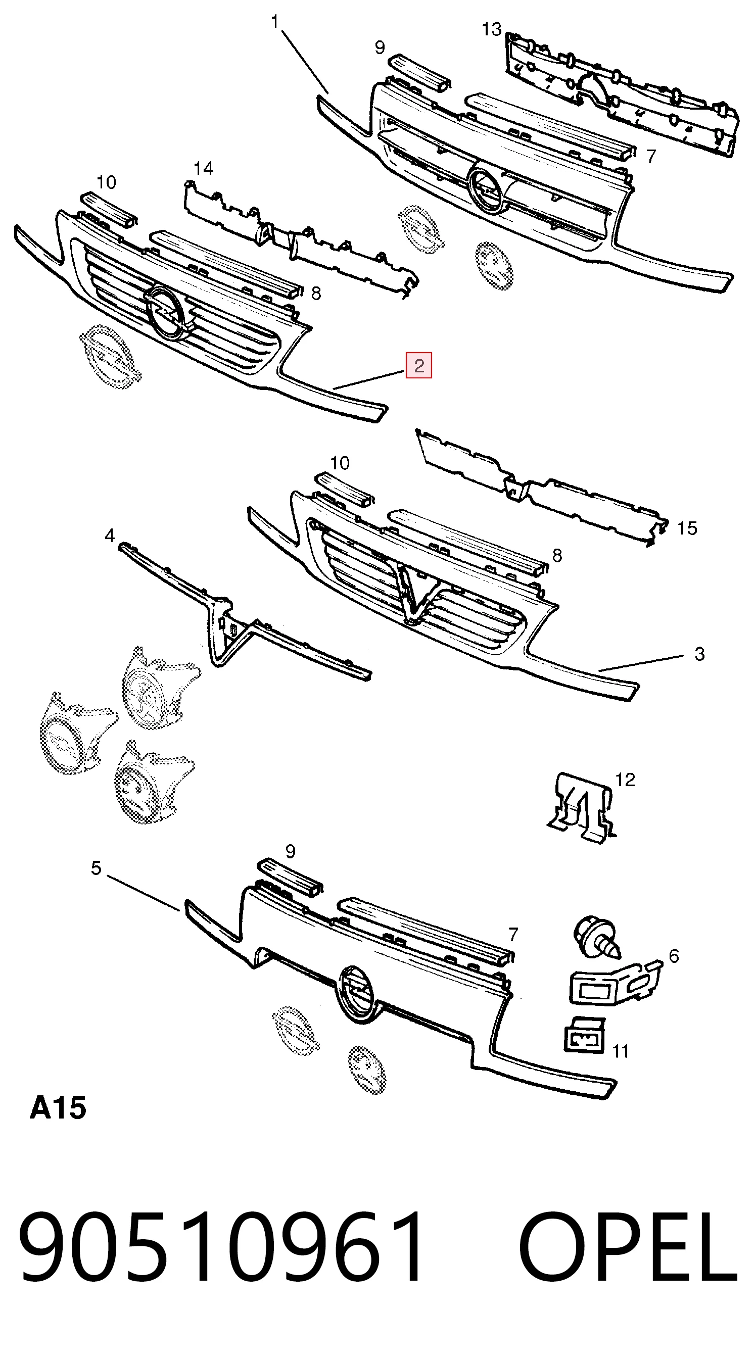 Atrapa chłodnicy do Opel Astra F 55, F70