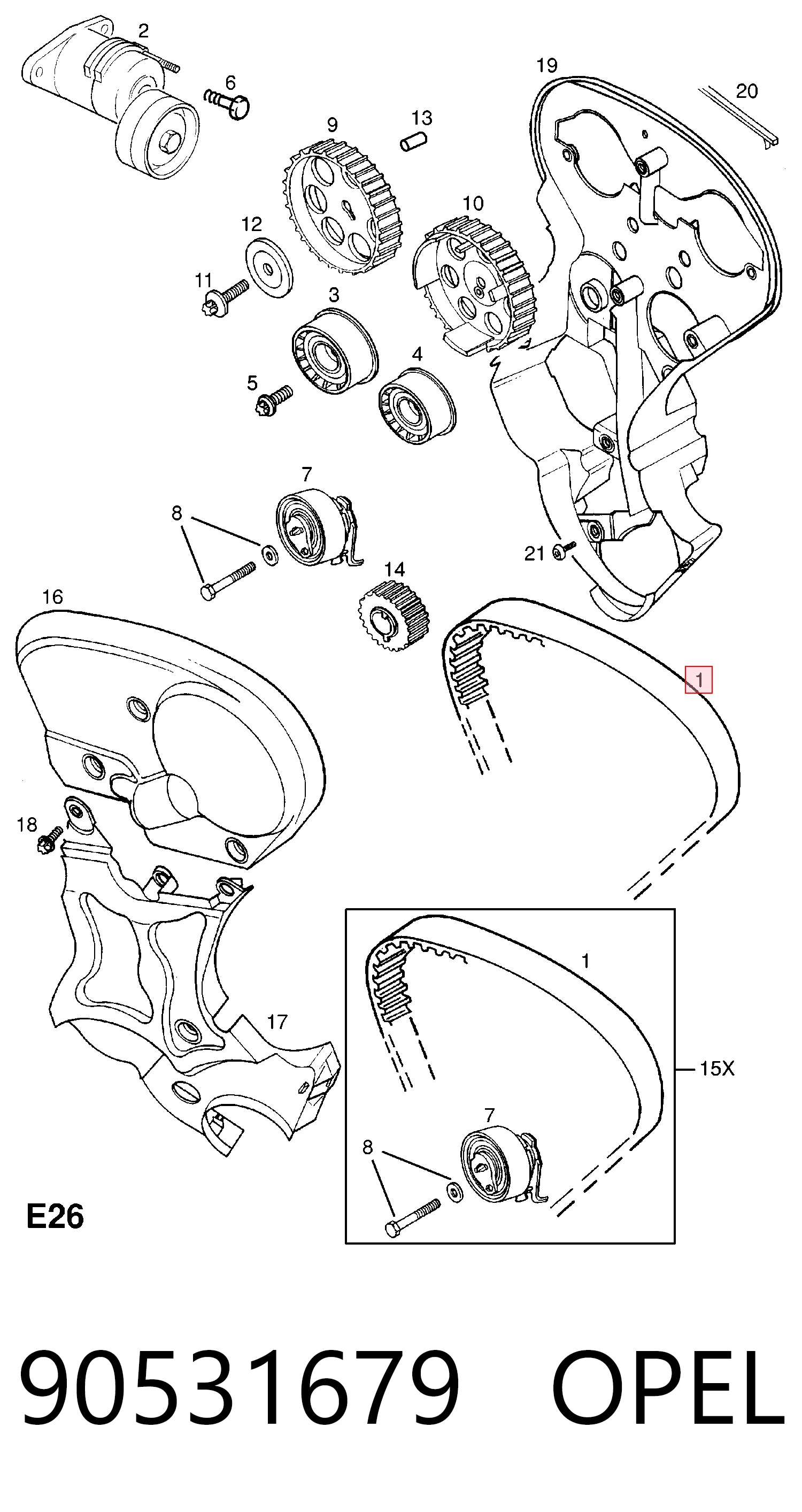 Pasek rozrządu Opel Tigra A coupe (S93) (1994 - 2000) cena, od 24,67 USD