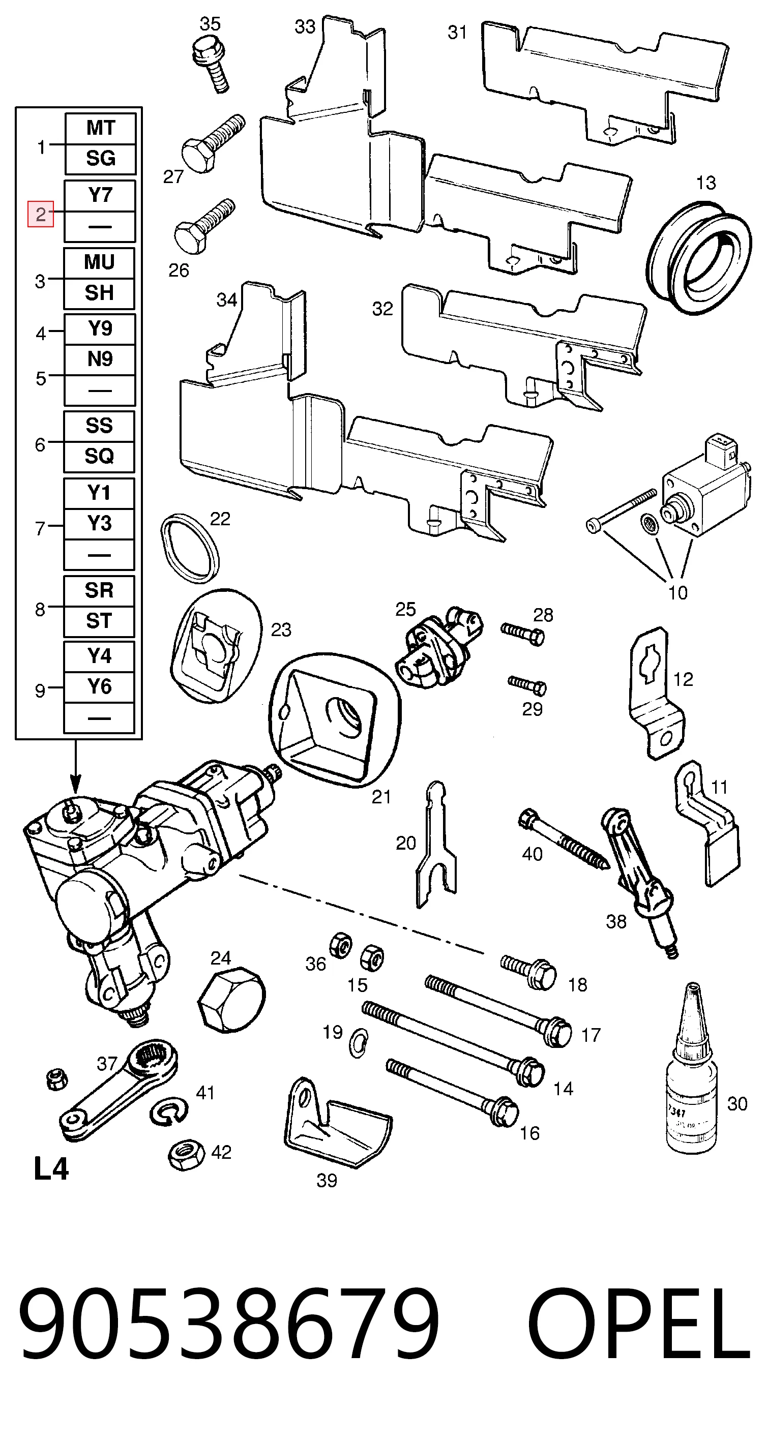 Mechanizm kierowniczy (reduktor) do Opel Omega B 25, 26, 27
