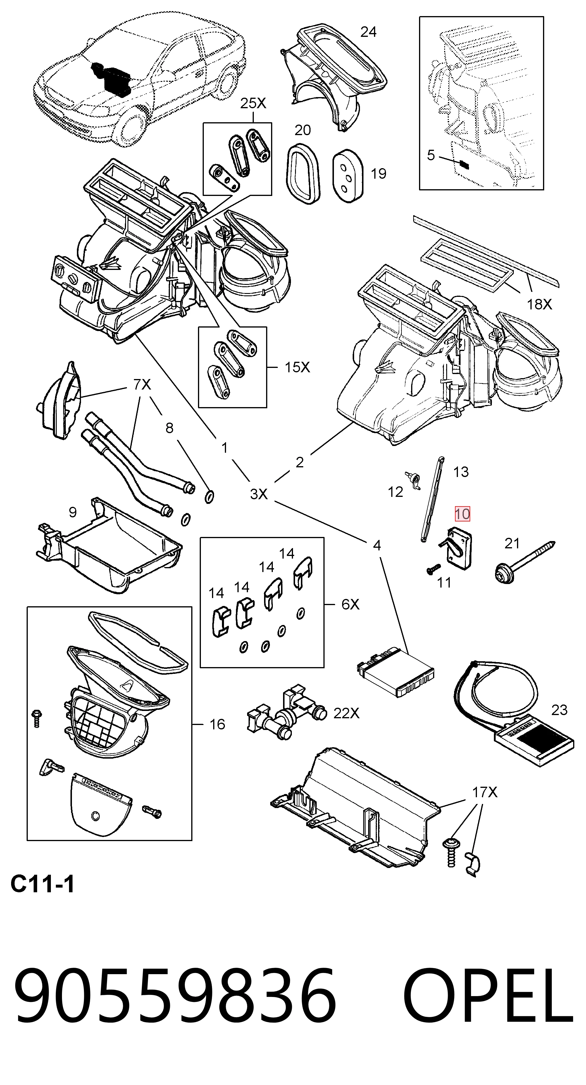 90559836 General Motors Silniczek klapy nagrzewnicy