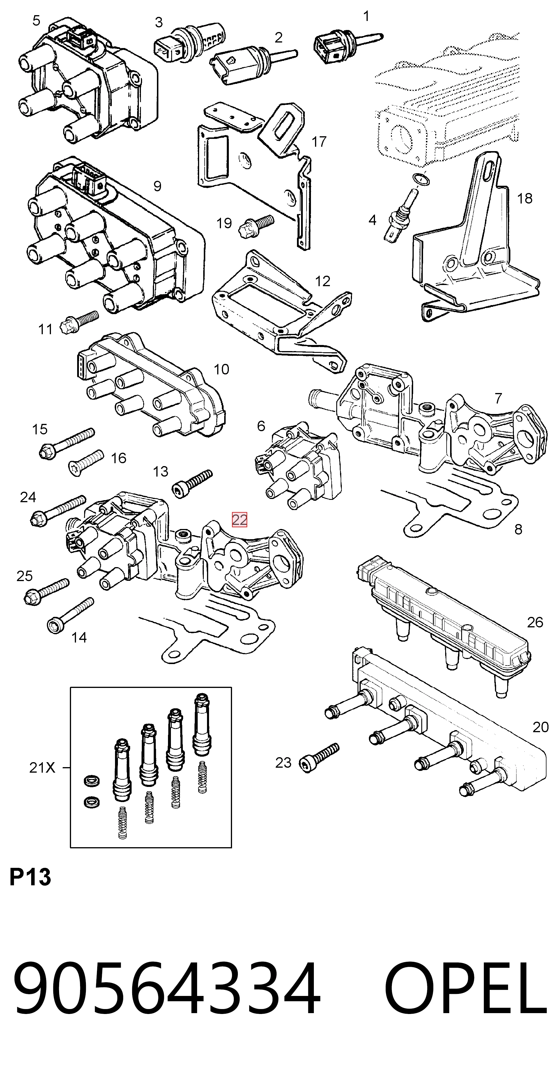 90564334 Opel Cewka zapłonowa