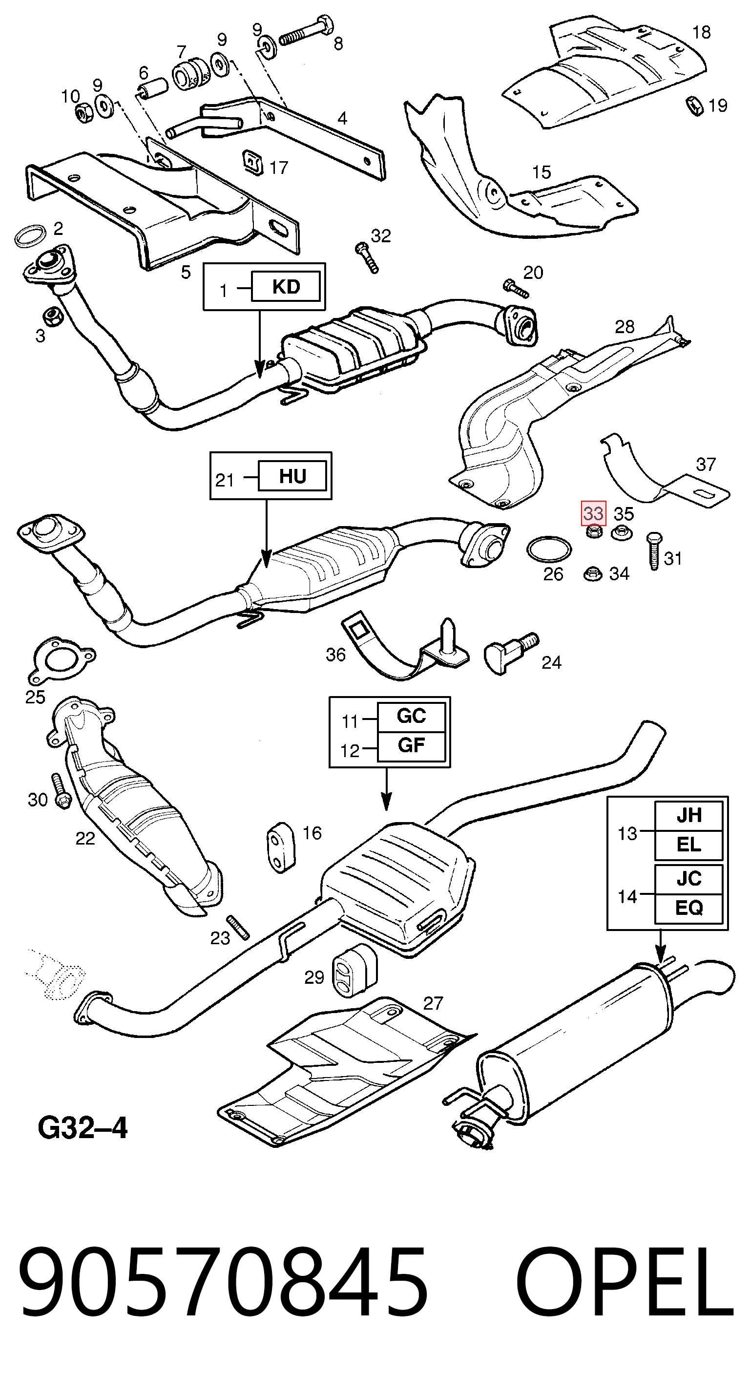 Nakrętka kolektora wydechowego General Motors 0854913 cena, od 0,66 USD