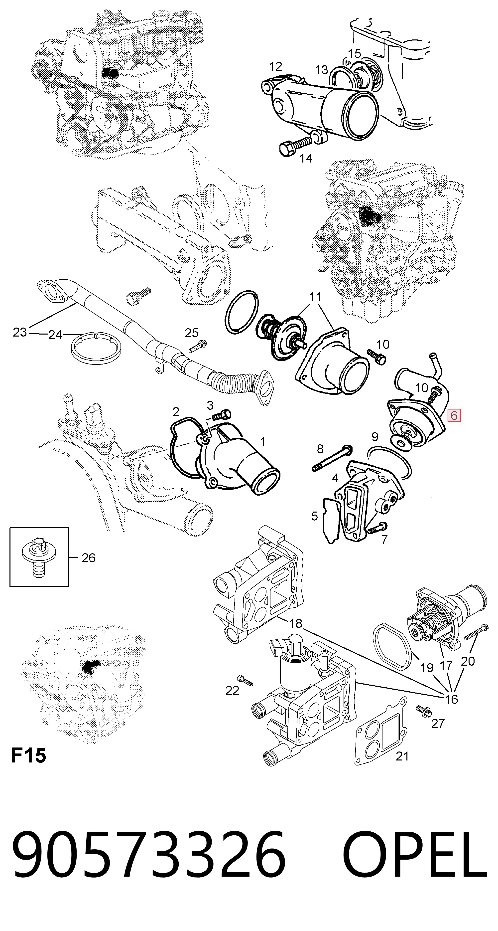 90573326 Opel Termostat