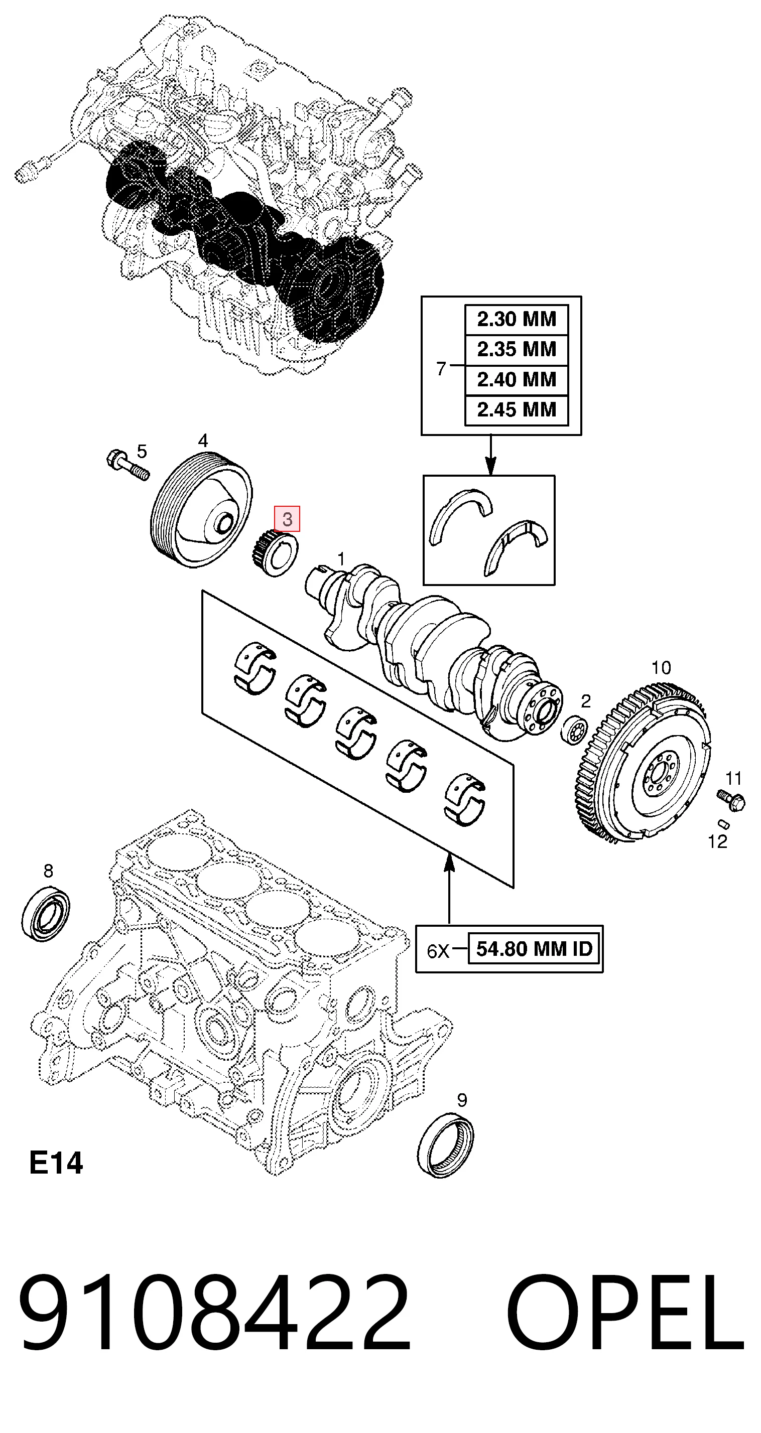 Koło zębate walcowe napędu wałka rozrządu 4400422 General Motors