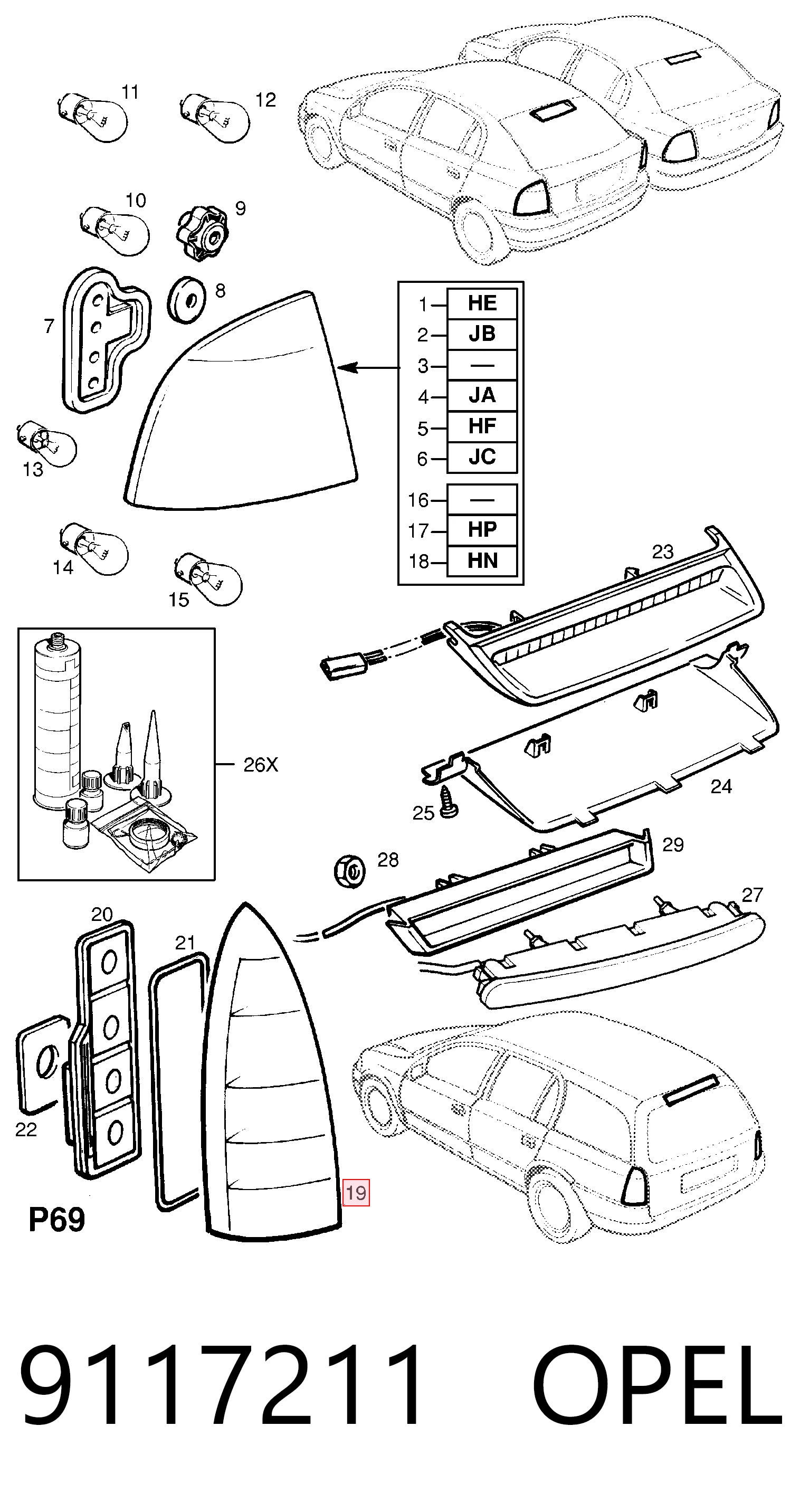  Lampa zespolona tylna prawa Opel Astra 