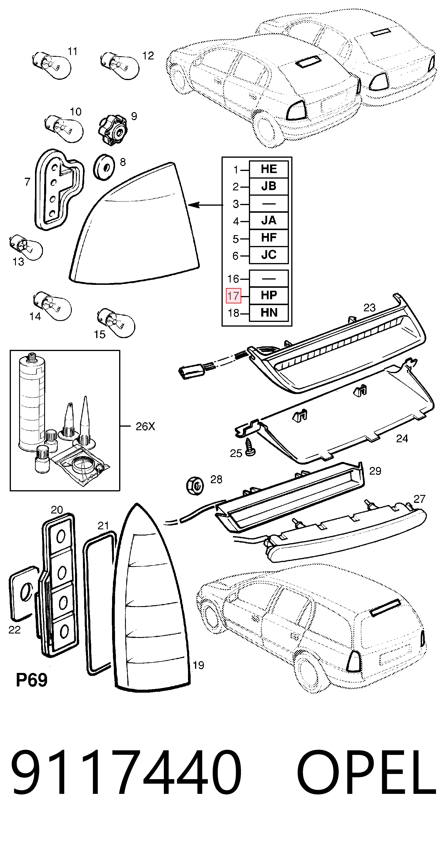  Lampa zespolona tylna prawa Opel Astra 