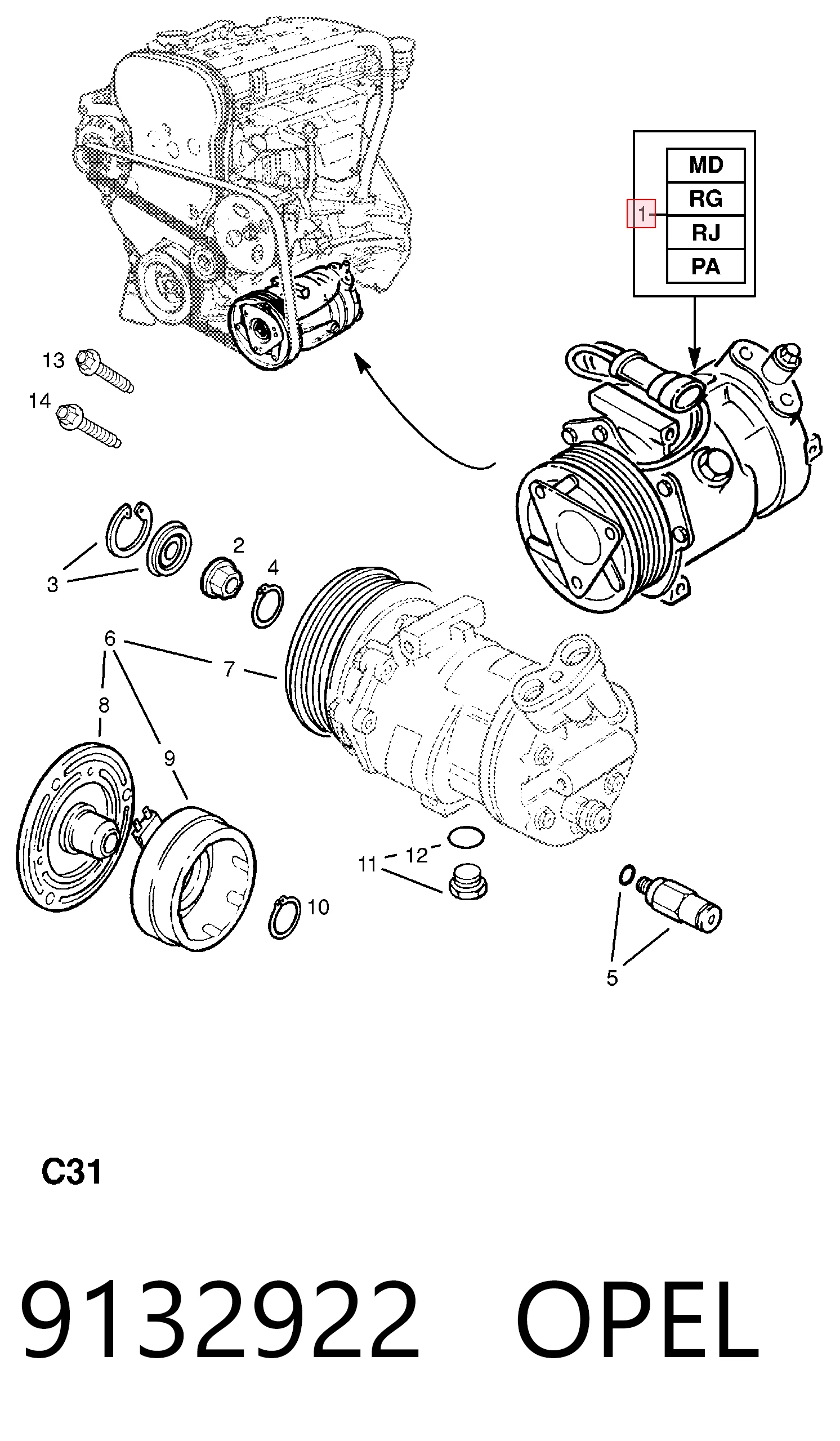 Sprężarka klimatyzacji Polcar SKK032 cena, od 66,52 USD