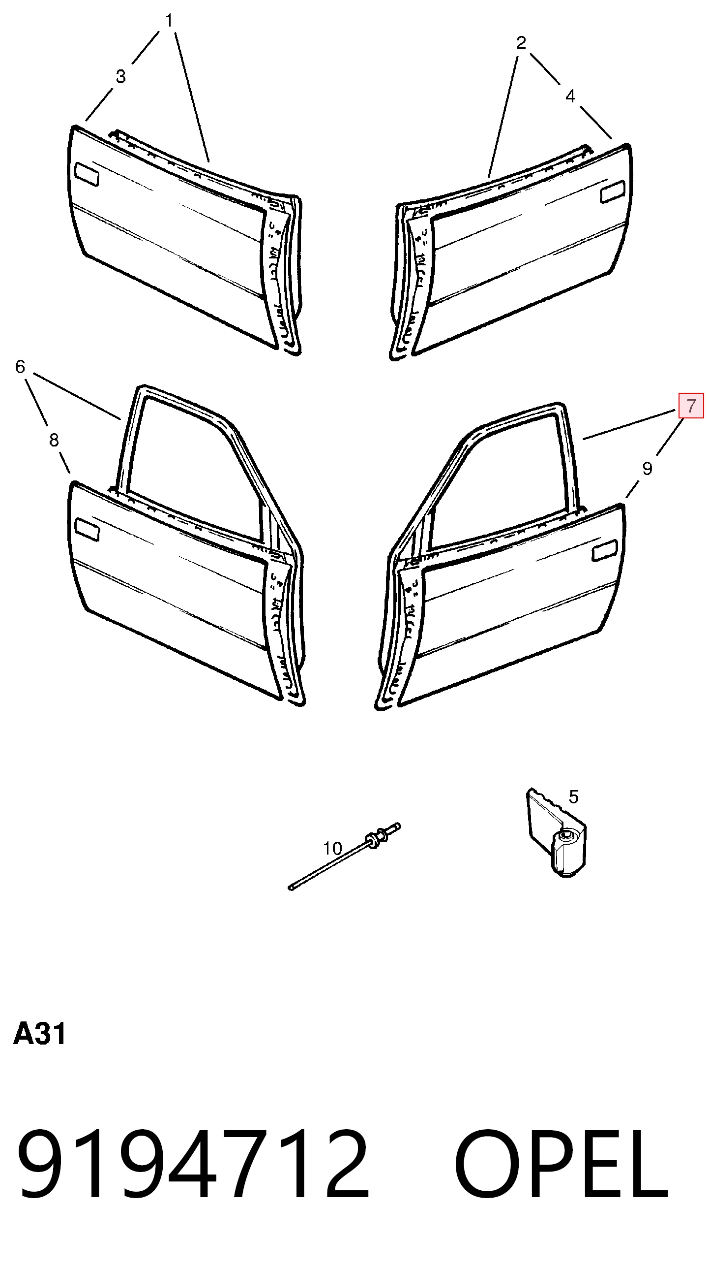 Drzwi przednie lewe Opel Astra F kombi (51, 52, F35, M35) (1991 - 2001) cena, od 114,07 USD