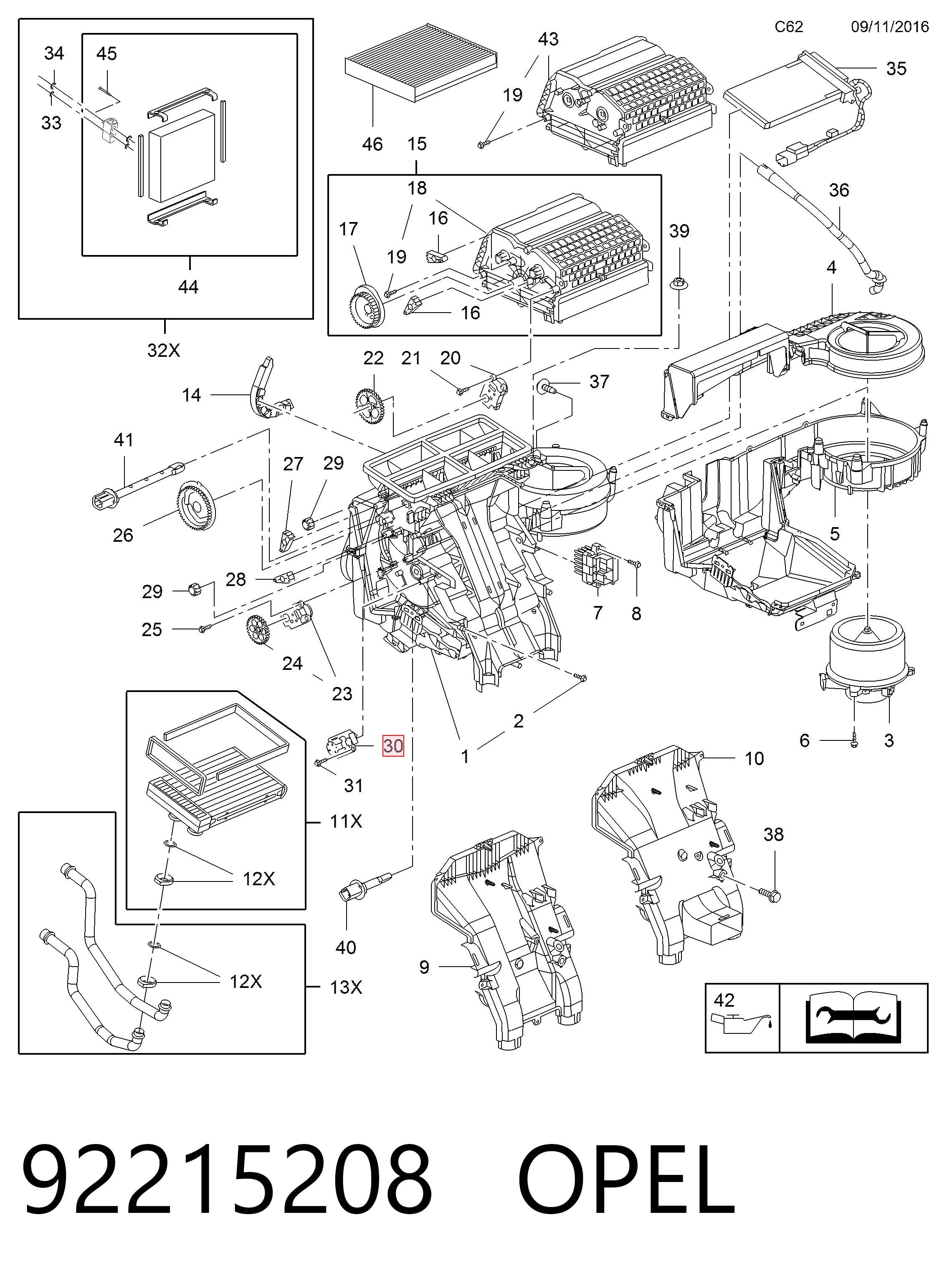 Silniczek klapy nagrzewnicy Opel Meriva B minivan (2010 - 2017) cena, od 44,48 USD