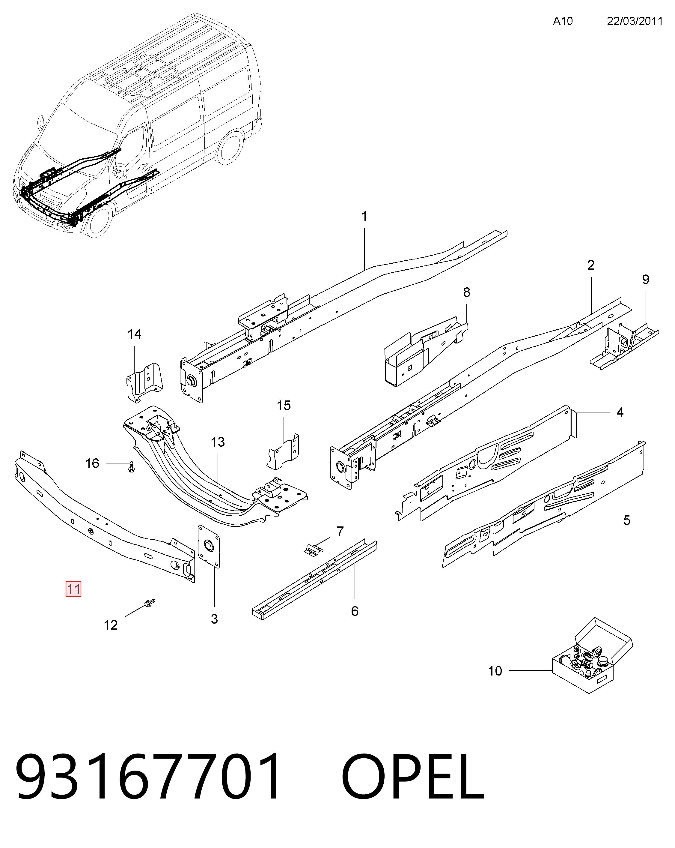  Wzmocnienie zderzaka przedniego Renault Master 3