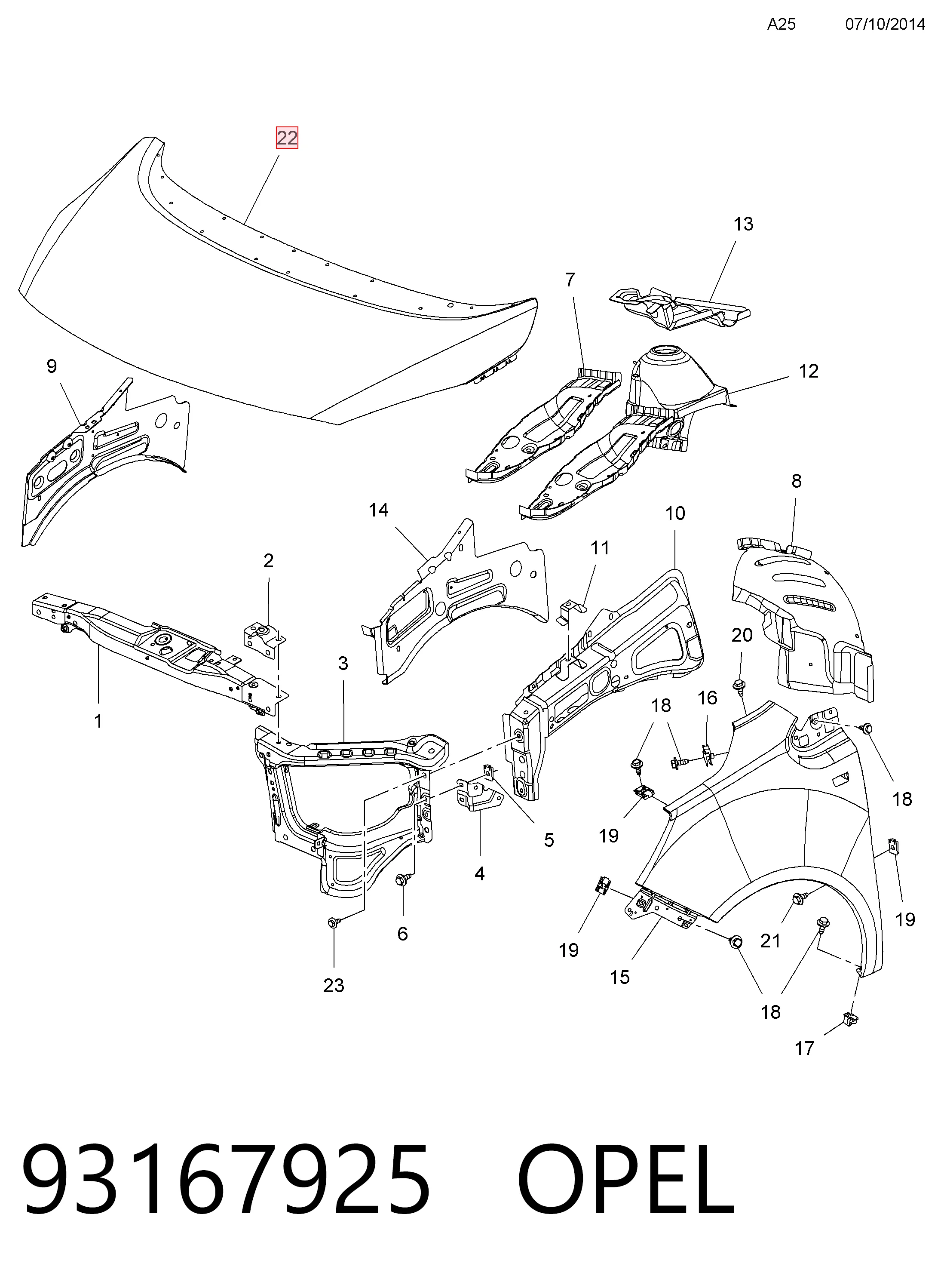  Maska silnika Opel Meriva 