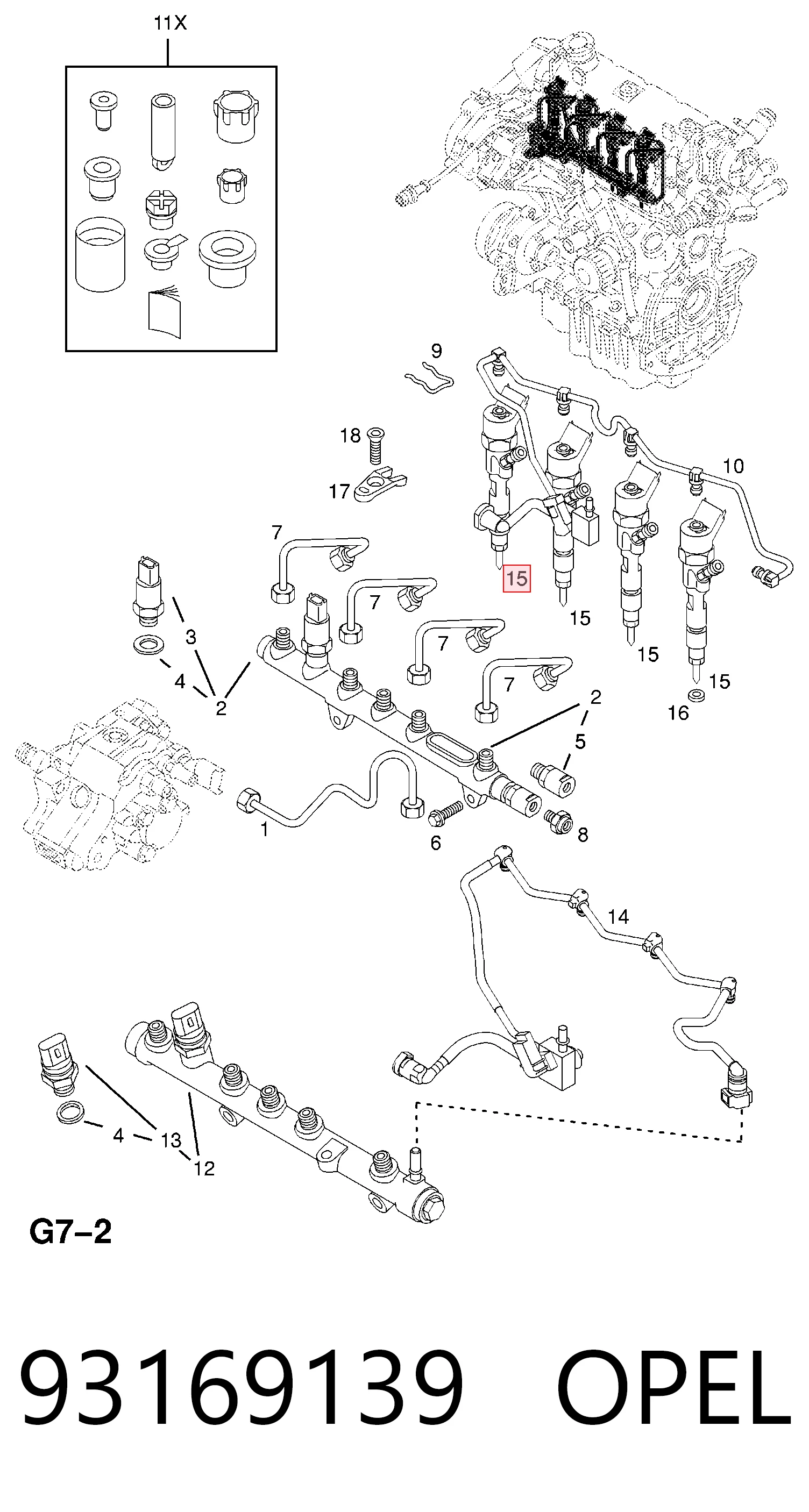 93169139 Opel Wtryskiwacz paliwa