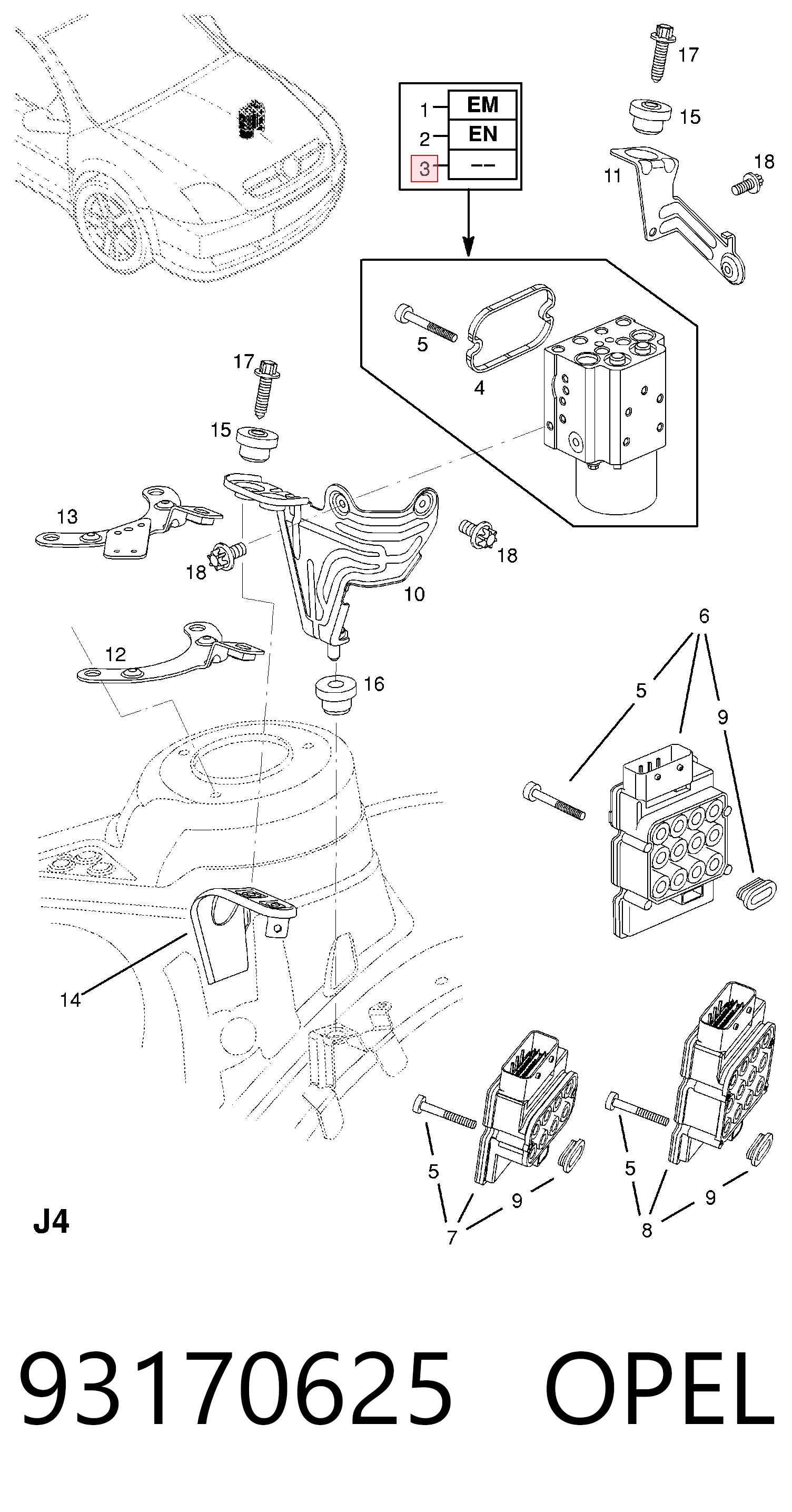 Sterownik ABS  hydrauliczny do Opel Signum  