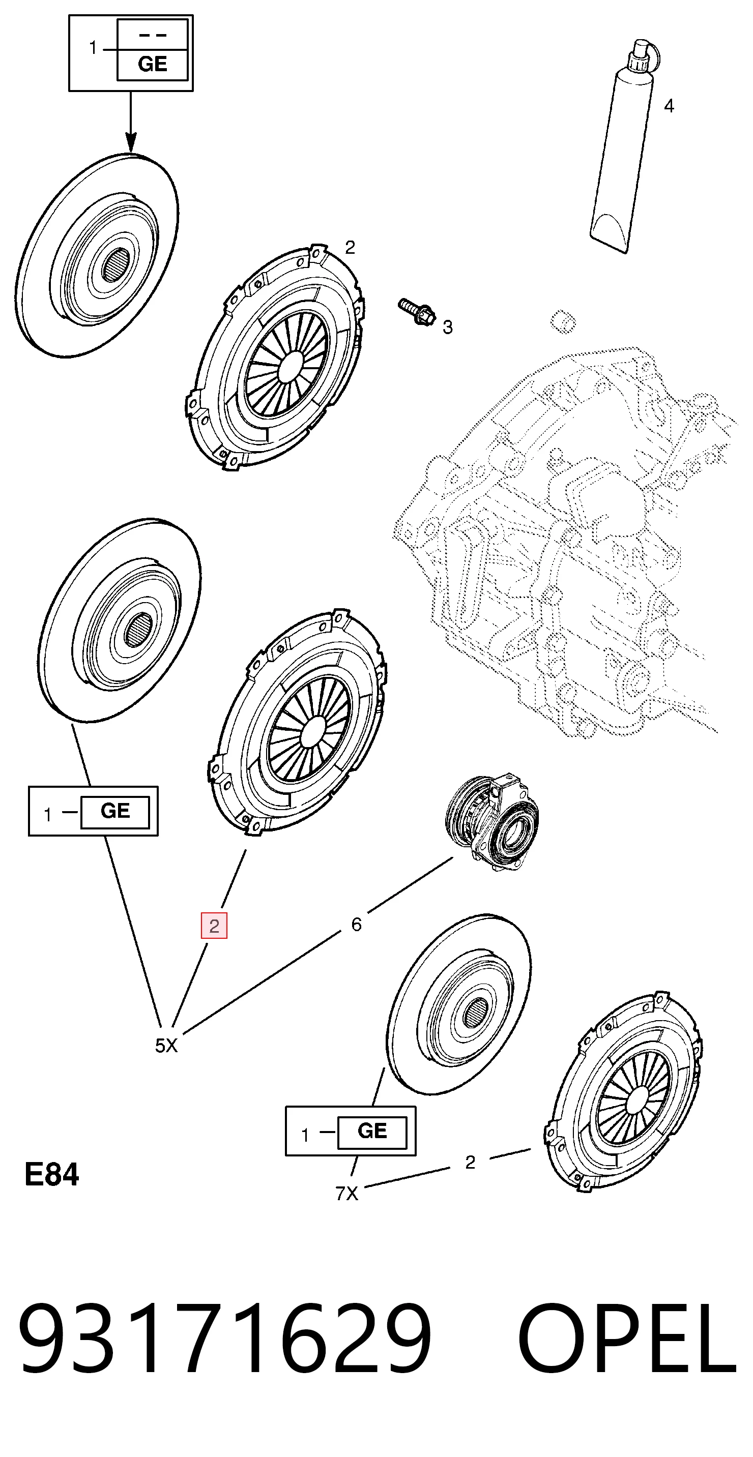 93171629 General Motors Docisk sprzęgła