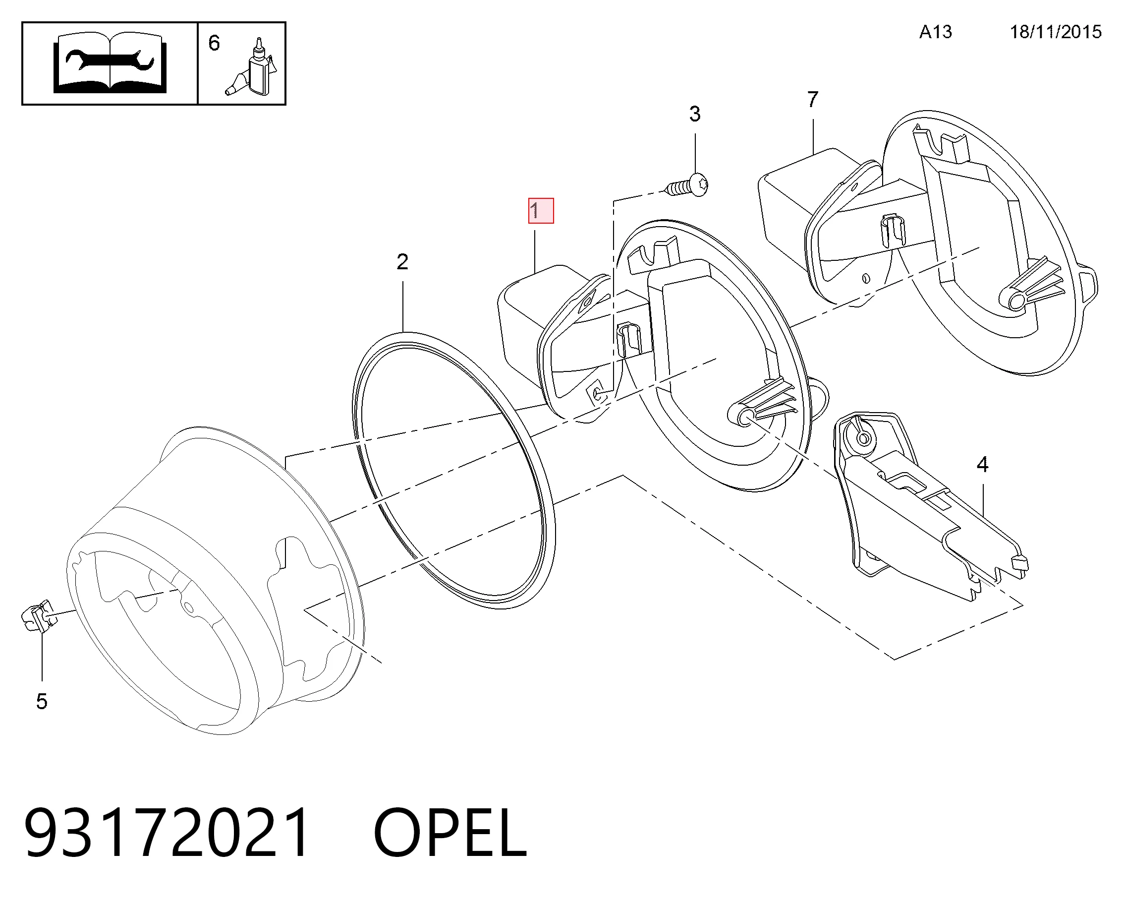 Klapka wlewu paliwa do Opel Vectra C 