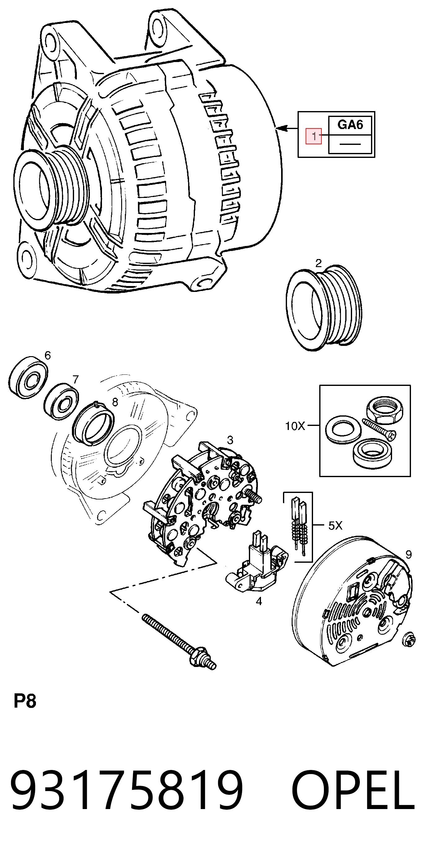  Alternator Saab 9000 
