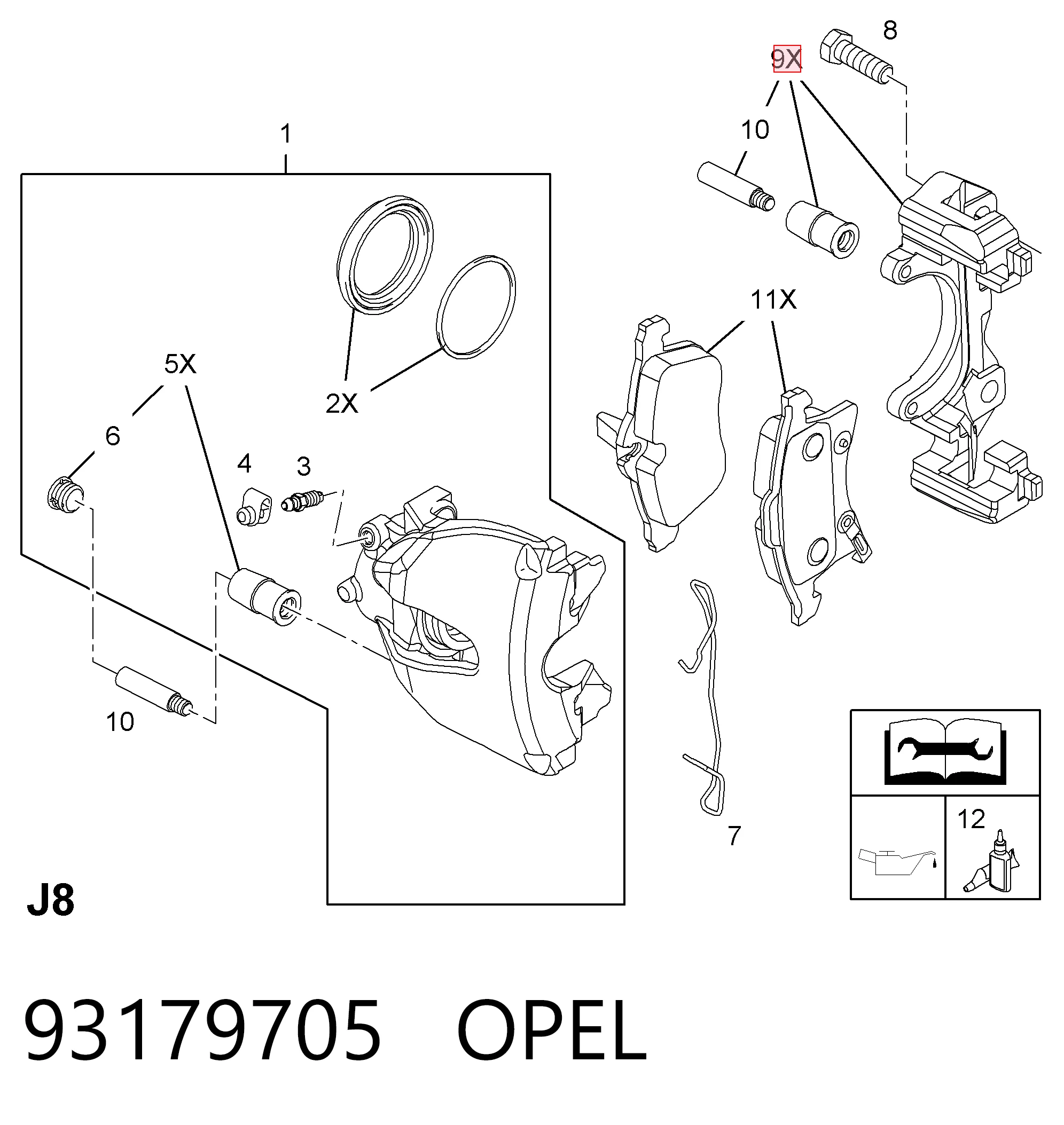 Jarzmo zacisku hamulcowego przedniego do Opel Astra A04